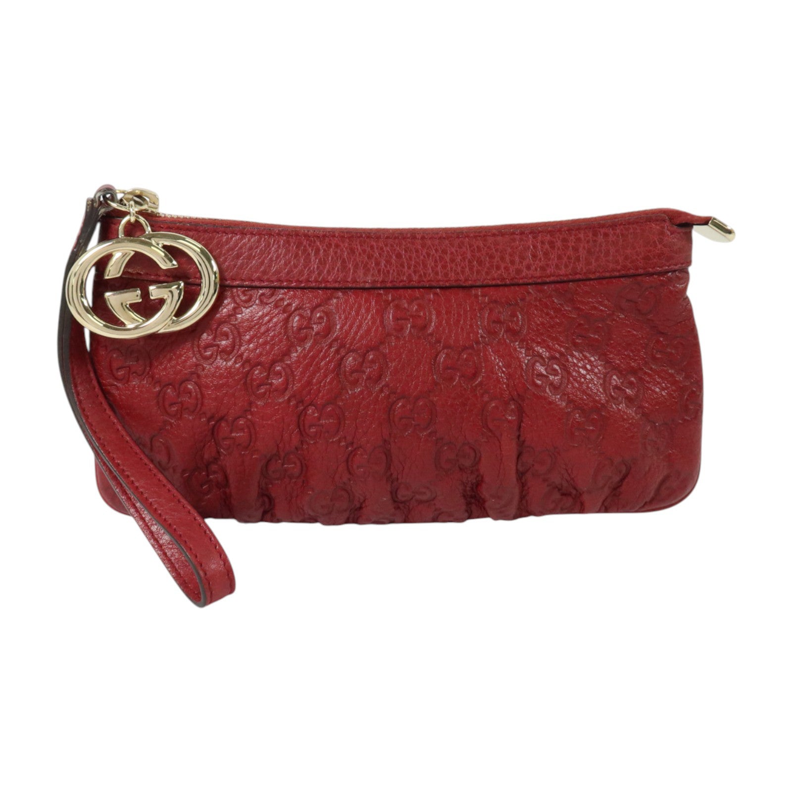 GUCCI 牛皮皮革Wristlet Clutch Bag金扣手拿包