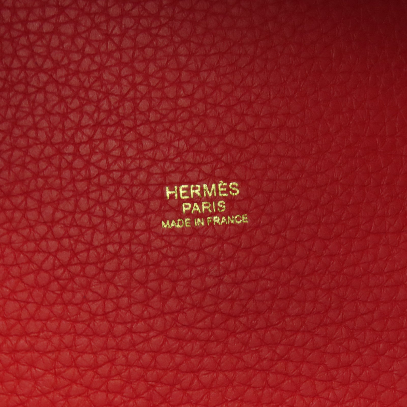 HERMES 【清倉大減價】Clemence皮革Picotin MM金扣手挽袋紅色