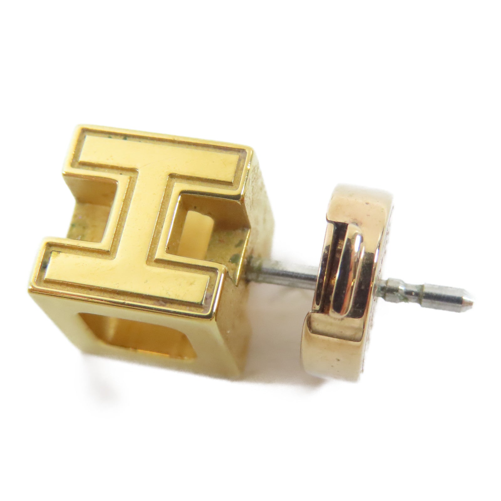 HERMES 金屬Pierced Earrings耳環金色/黑色