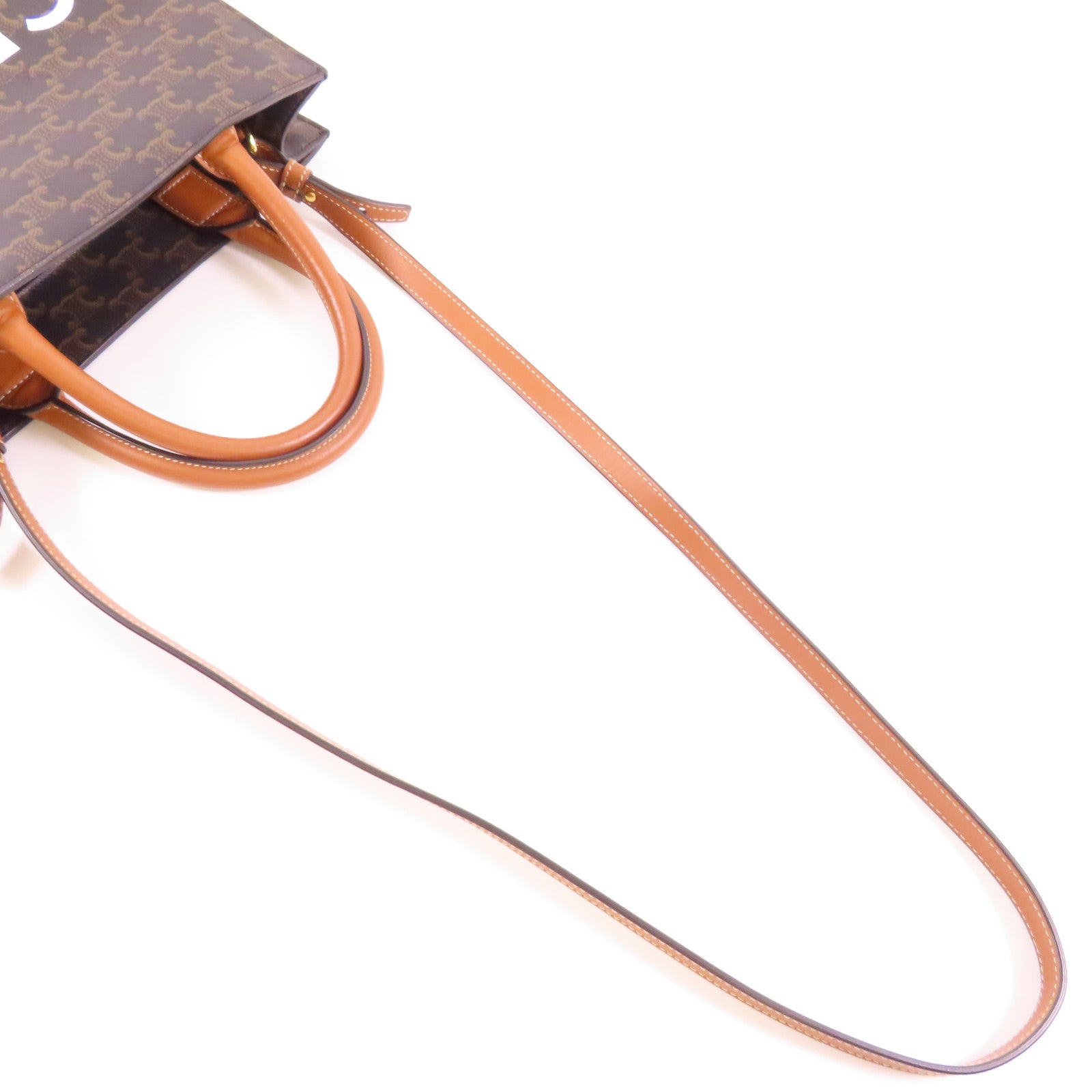 CELINE 塗層帆布2 Way Shoulder金扣手挽肩背兩用袋