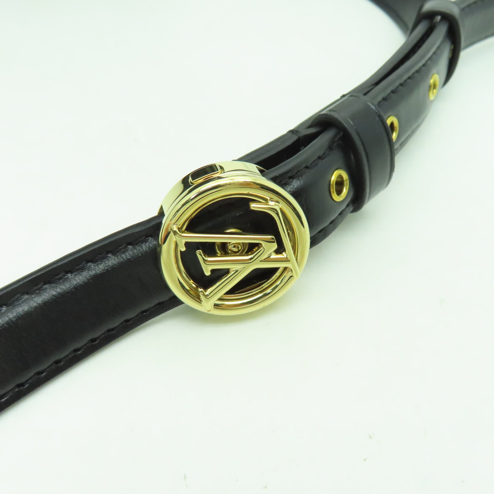 LOUIS VUITTON 牛皮皮革Pont 9金扣肩背袋黒色
