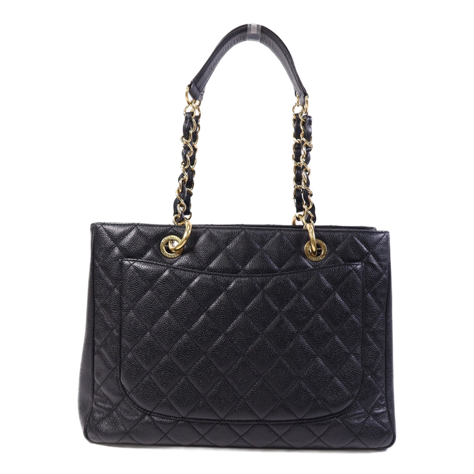 CHANEL 牛皮皮革GST金扣鏈帶肩背袋