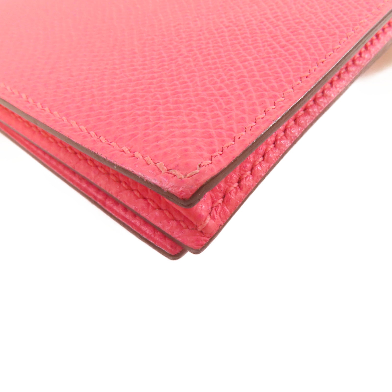 HERMES **【激減優惠】Togo皮革Bearn Long Wallet金扣長錢包粉紅色