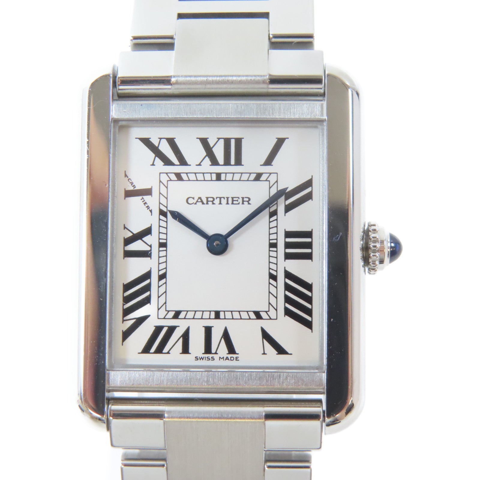 CARTIER Tank Solo不鏽鋼手錶自動機芯白色#15cm