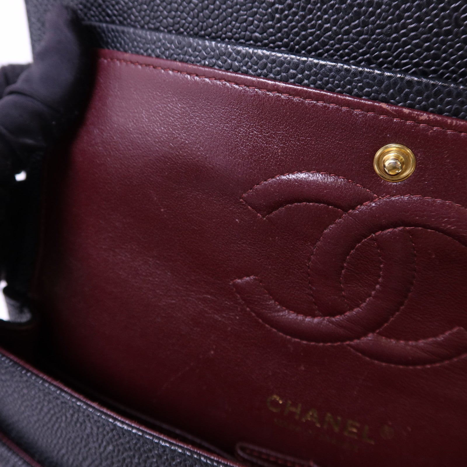 CHANEL 牛皮皮革Classic 25金扣鏈帶肩背袋