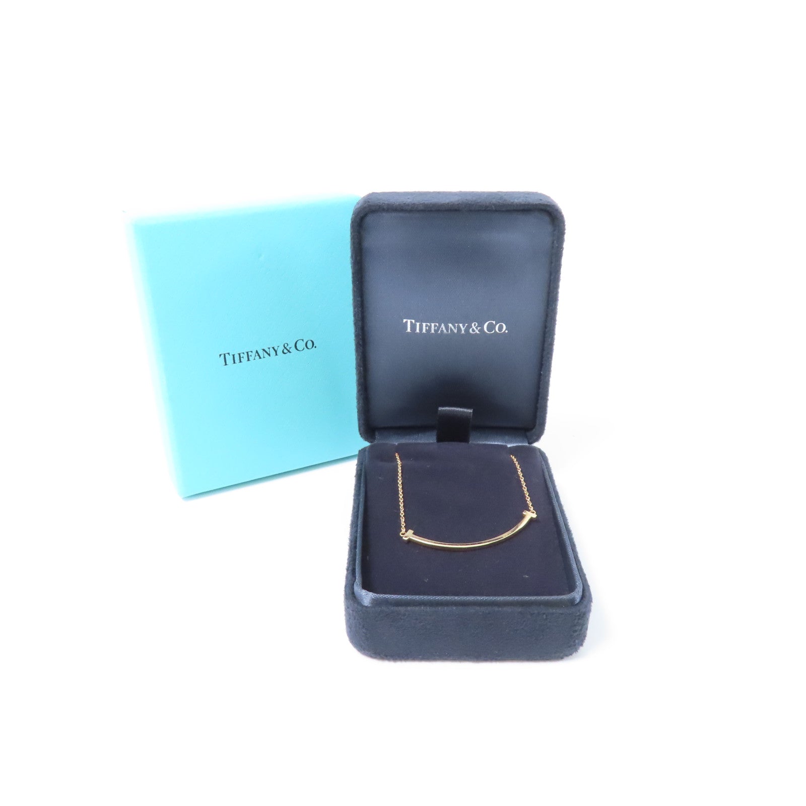 TIFFANY＆CO 18K黃金T Smile Necklace項鍊