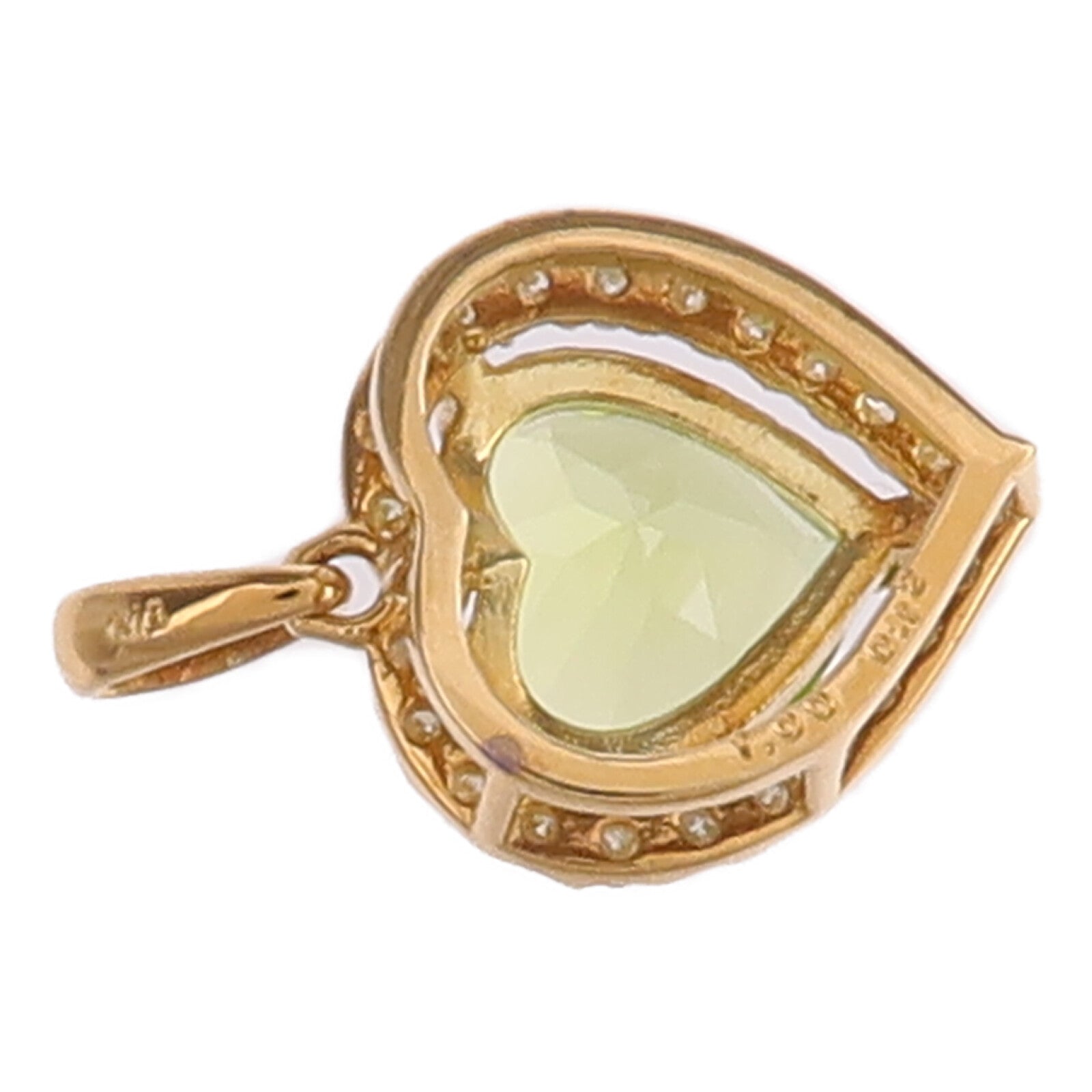 JEWELRY 18K黃金Peridot Diamond Pendant Top橄欖石/鑽石吊墜