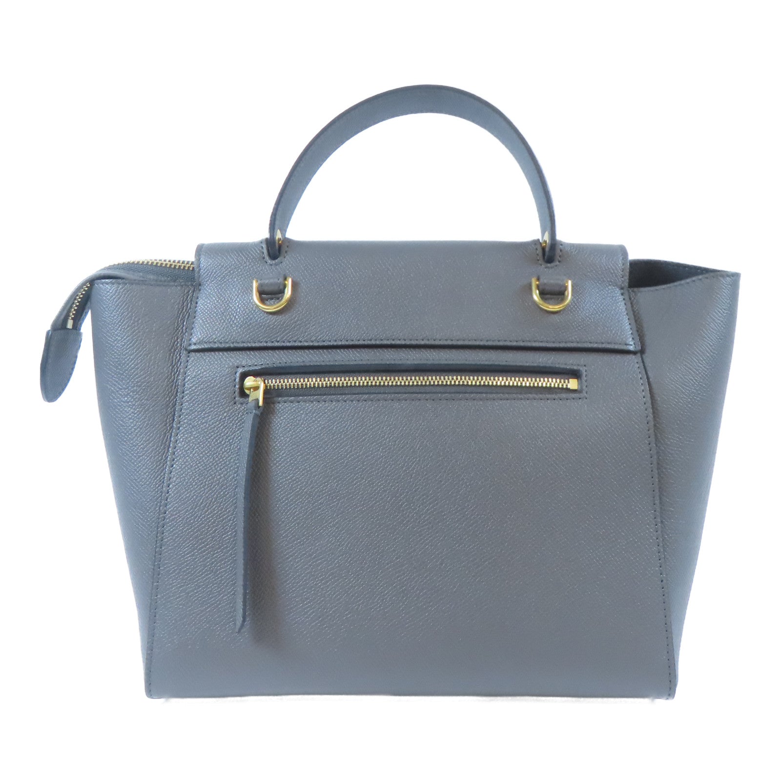 CELINE 牛皮皮革Belt Bag金扣手挽肩背兩用袋灰色