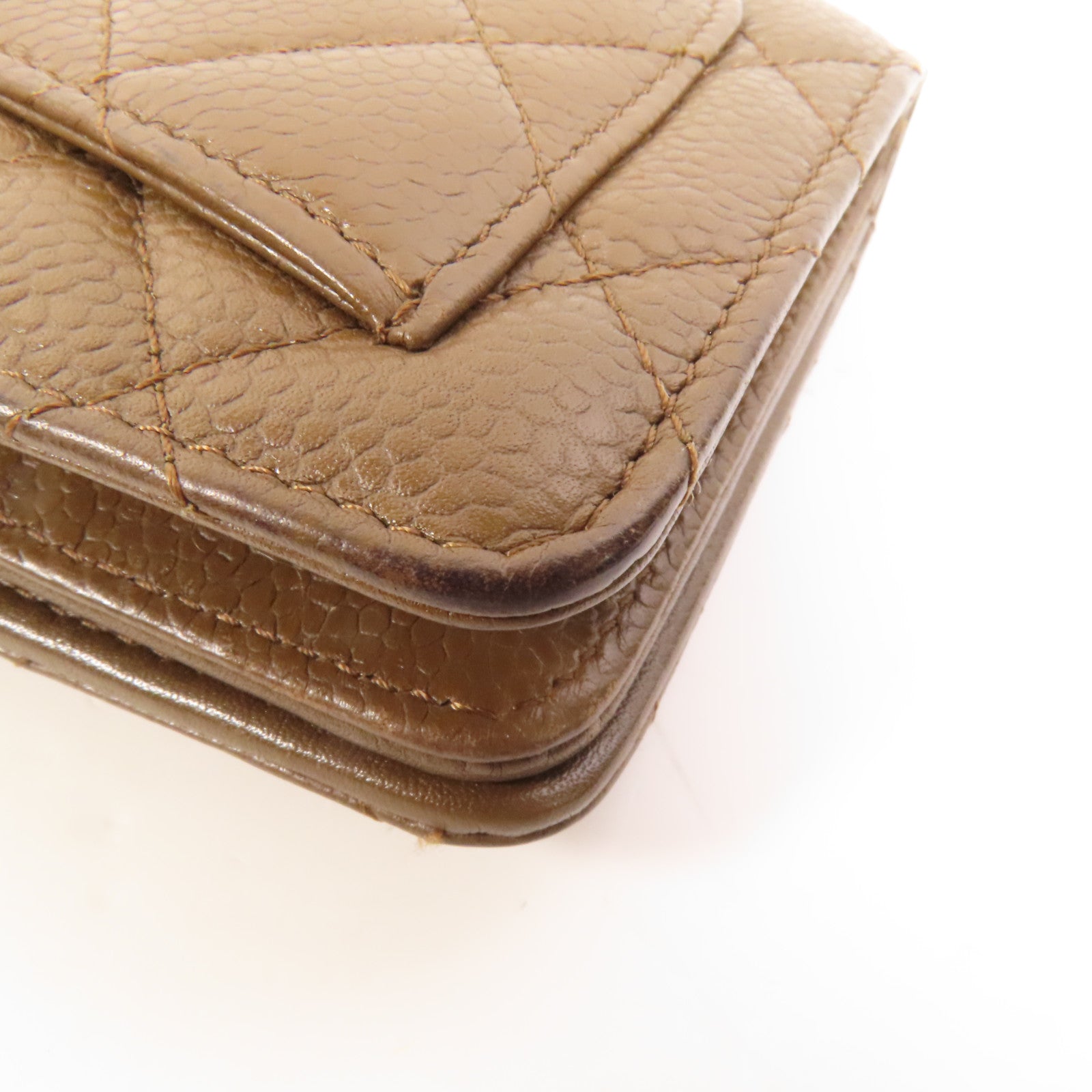 CHANEL 牛皮皮革Fold Wallet銀扣錢包