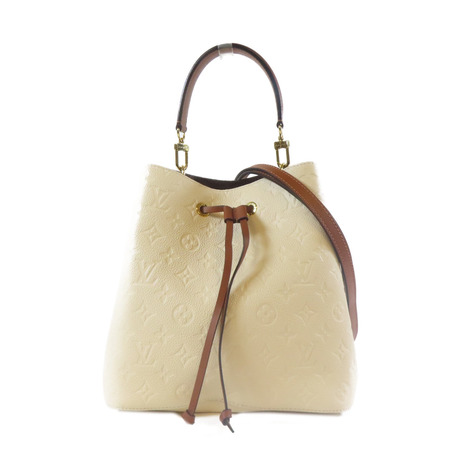 LOUIS VUITTON Monogram Empreinte Noe Noe MM 2 Way Bag金扣手挽肩背兩用袋啡色/米色