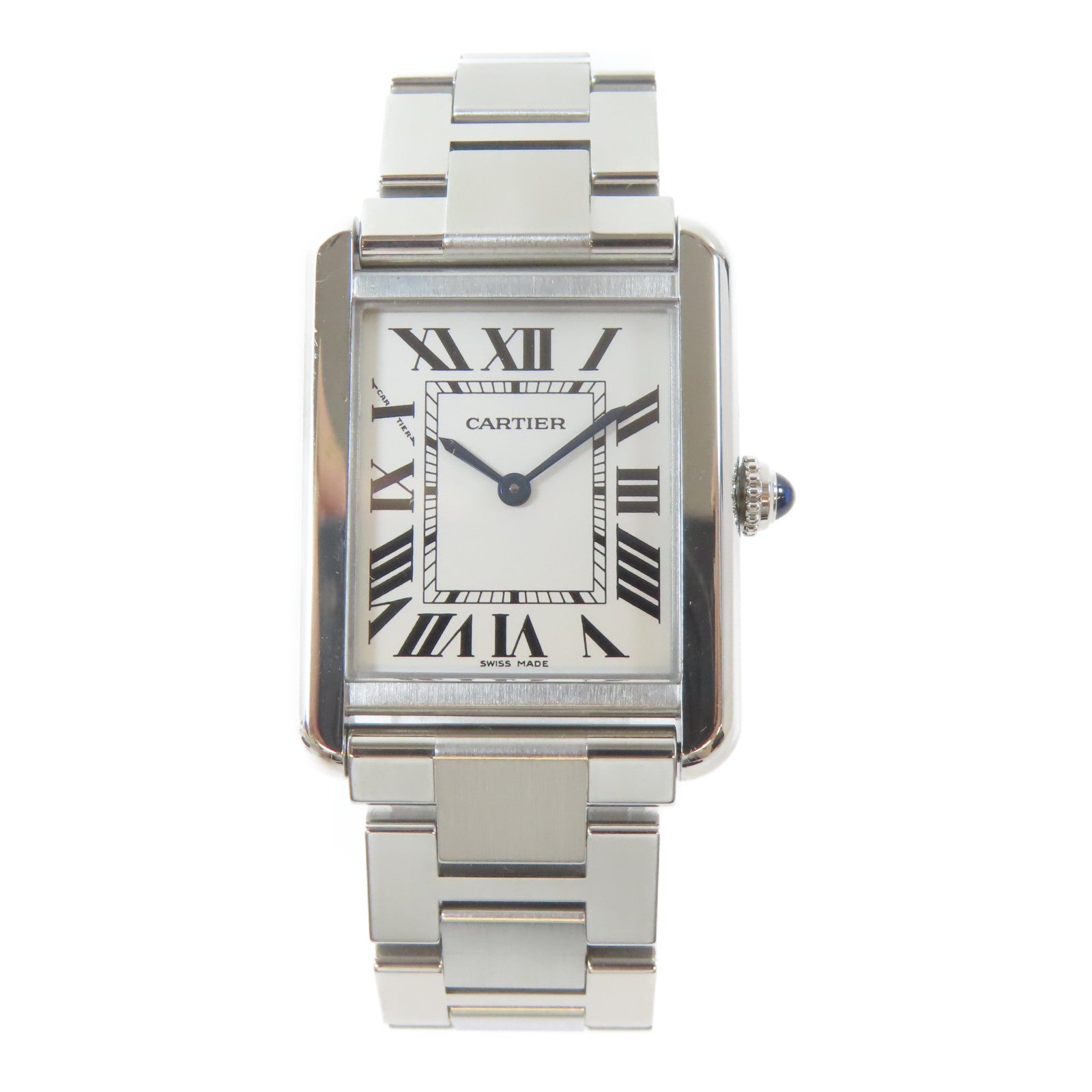 CARTIER Tank Solo不鏽鋼手錶自動機芯白色#15cm