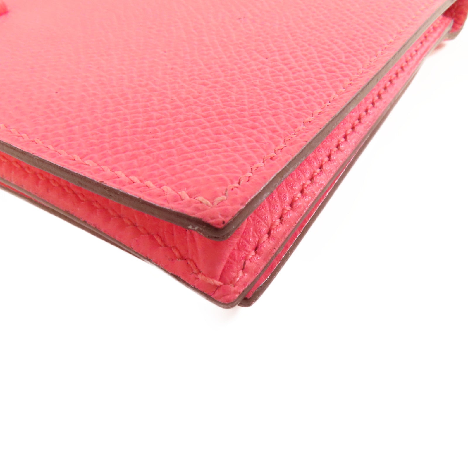 HERMES **【激減優惠】Togo皮革Bearn Long Wallet金扣長錢包粉紅色