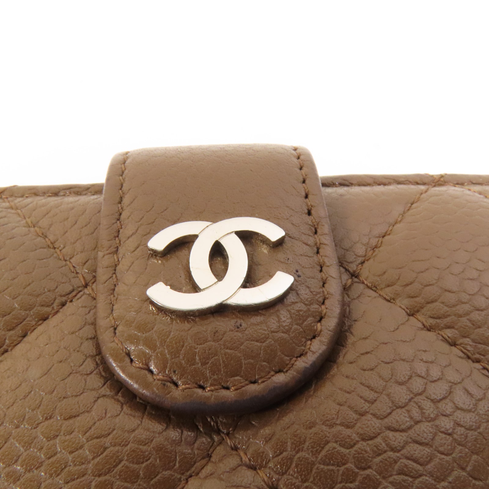 CHANEL 牛皮皮革Fold Wallet銀扣錢包