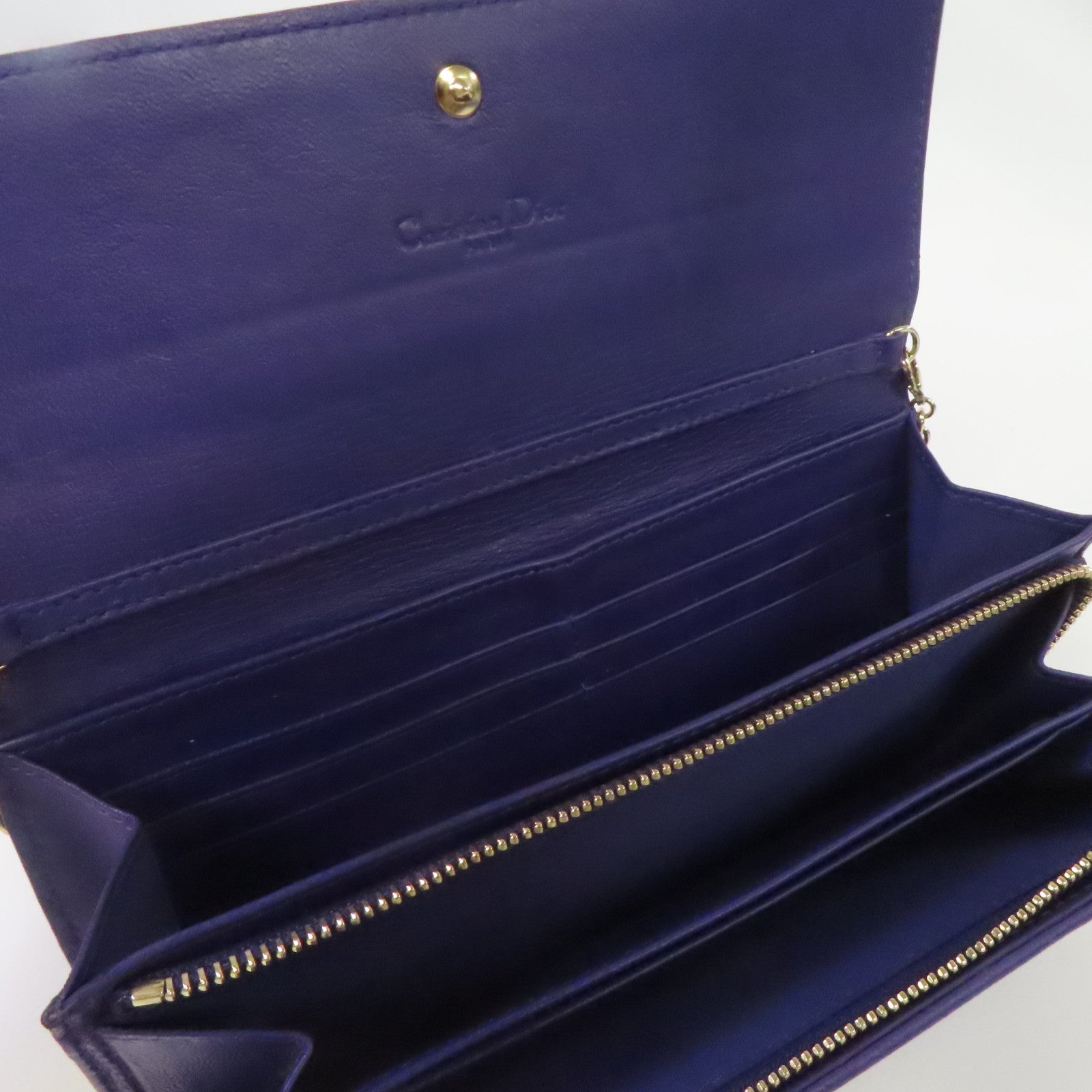 Dior 羊皮皮革Rendez Vous Wallets長錢包紫色
