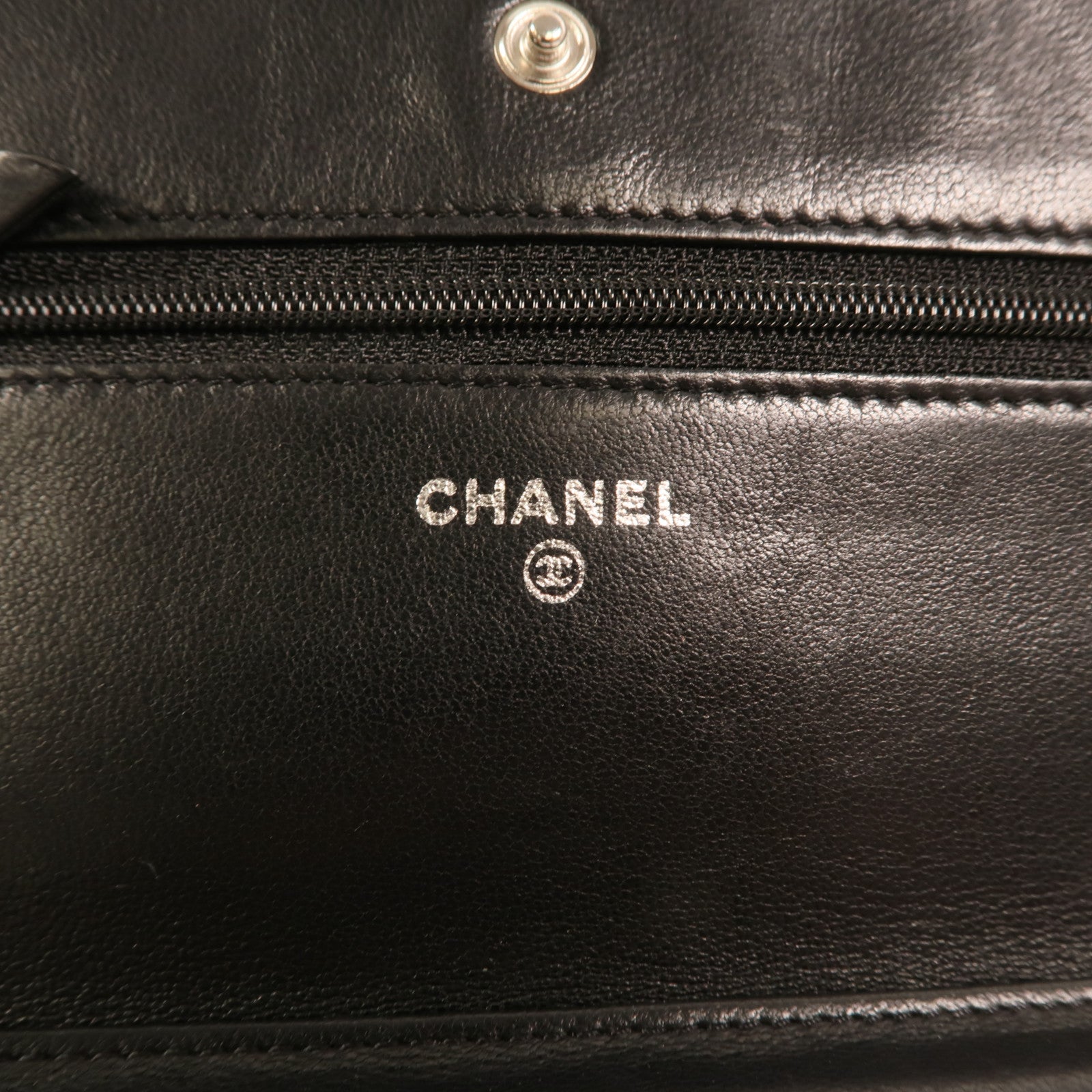 CHANEL 羊皮皮革WOC Wallet On Chain銀扣鏈帶肩背袋