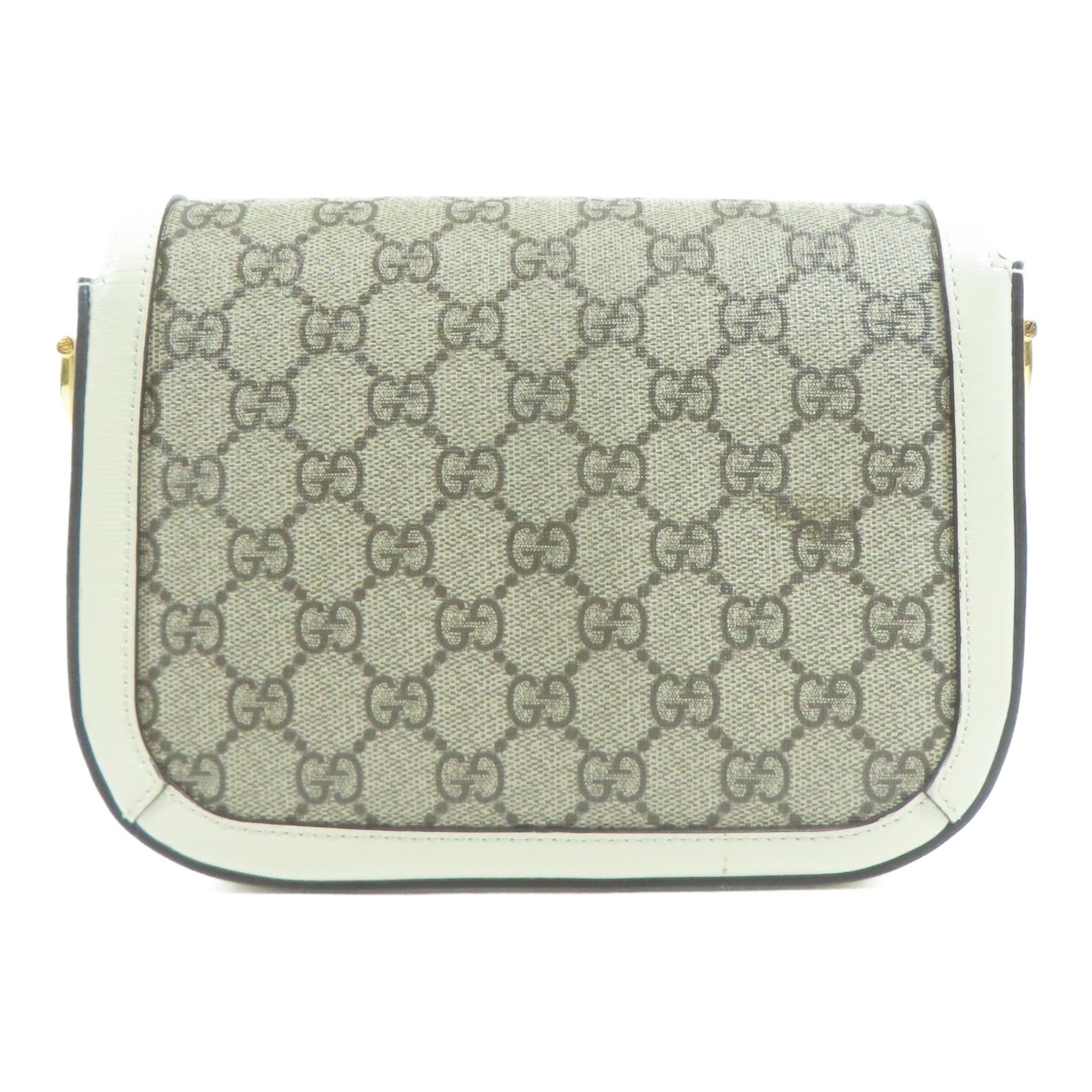 GUCCI 塗層帆布Horsebit 1955金扣肩背袋
