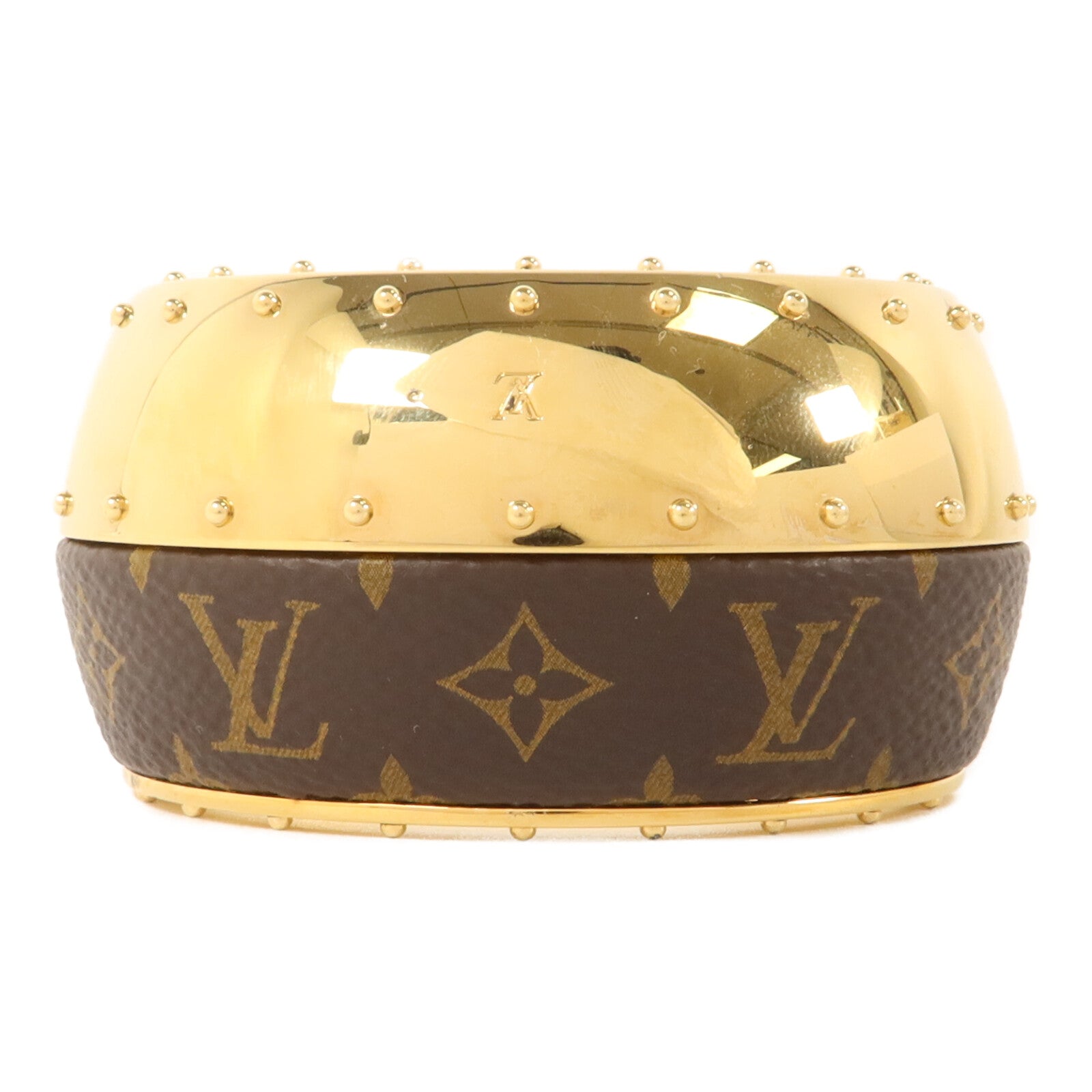 LOUIS VUITTON Monogram/金屬Wild LV Cuff M手鐲
