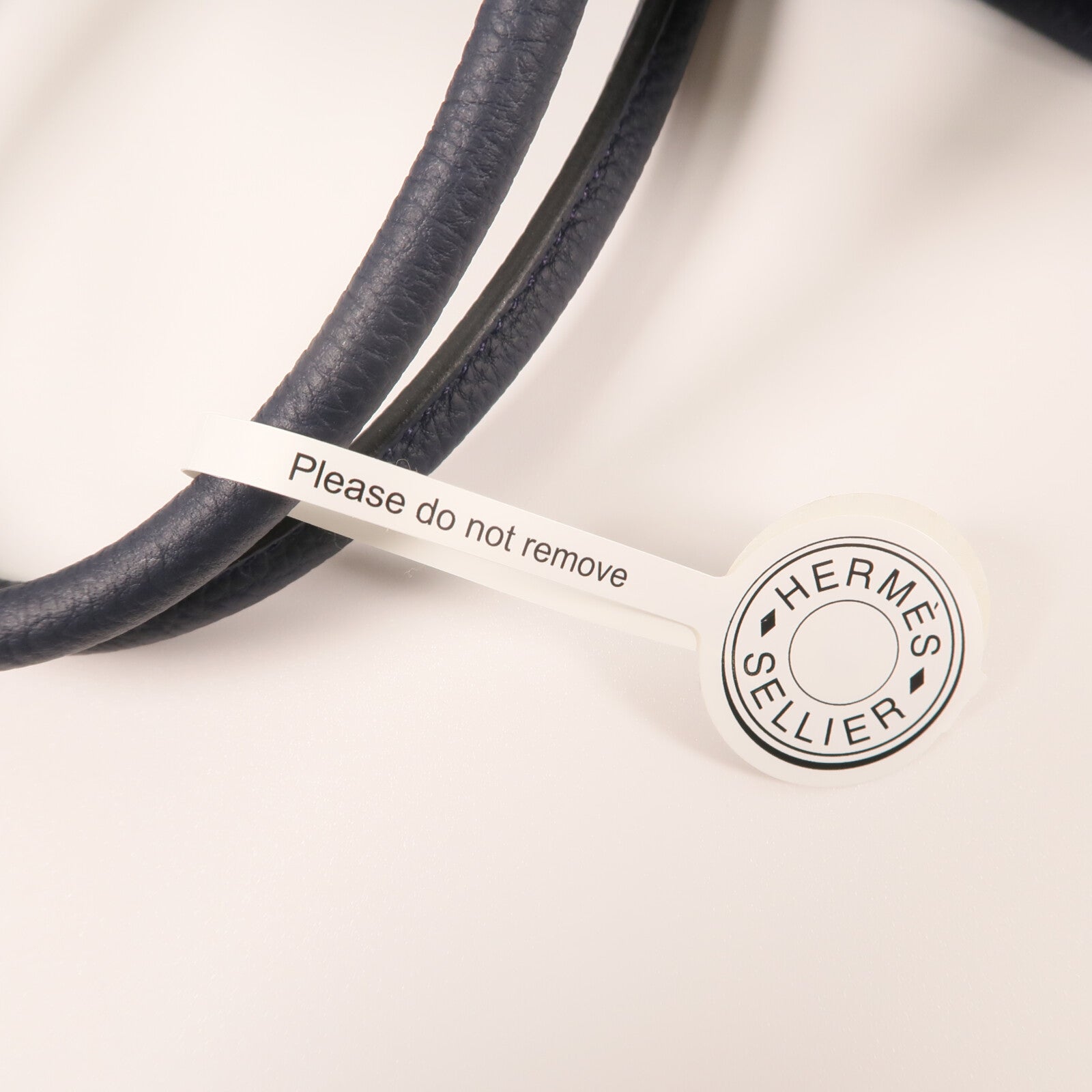 HERMES Negonda皮革Neo Garden Party 23銀扣手挽袋Bleu nuit