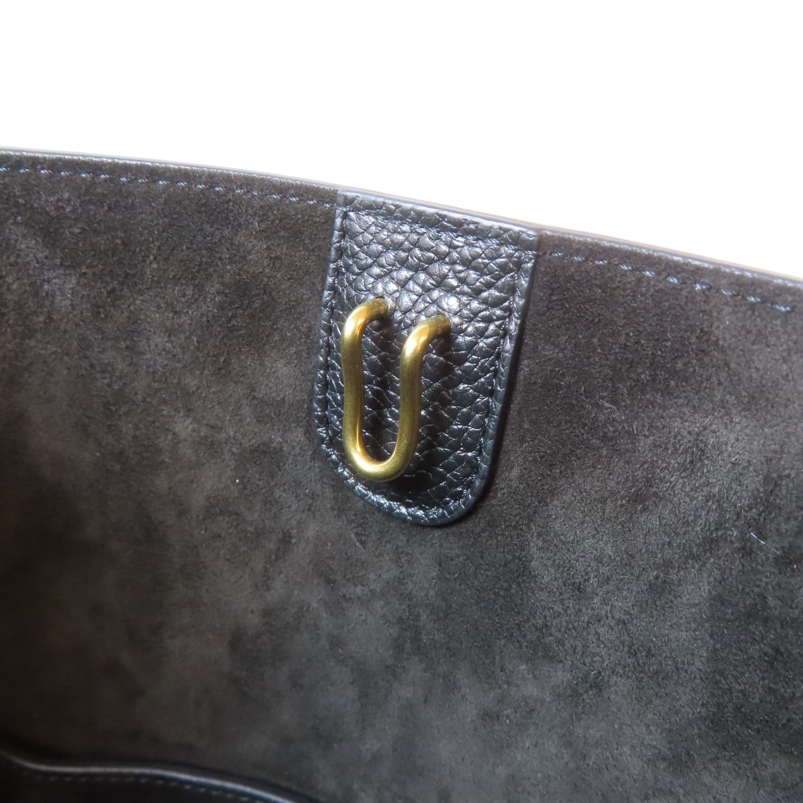 CELINE 牛皮皮革Sangle Bucket Small金扣肩背袋黑色
