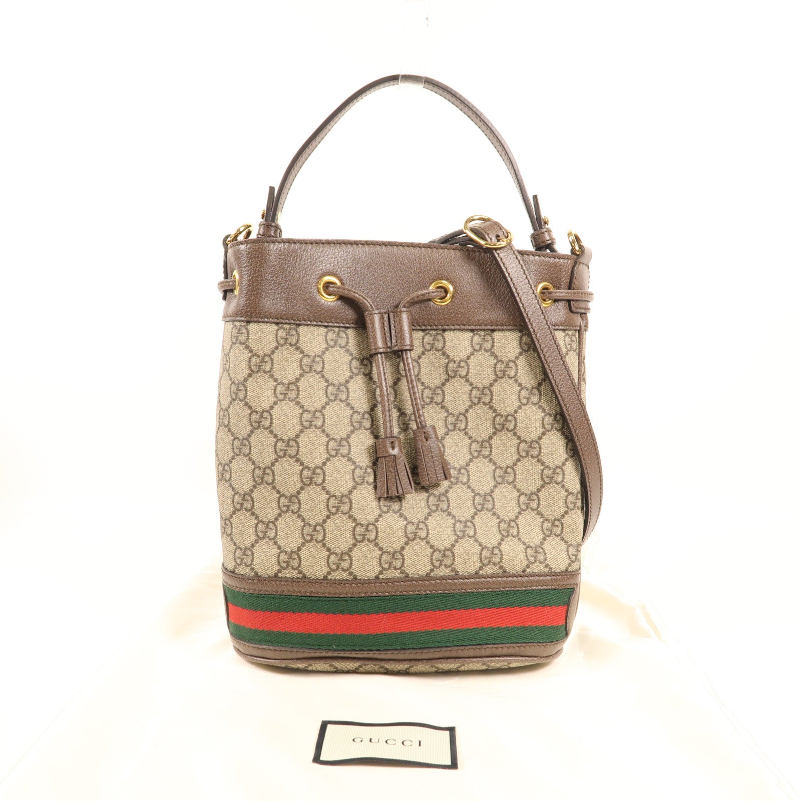 GUCCI 塗層帆布Ophidia GG Bucket Bag金扣手挽肩背兩用袋