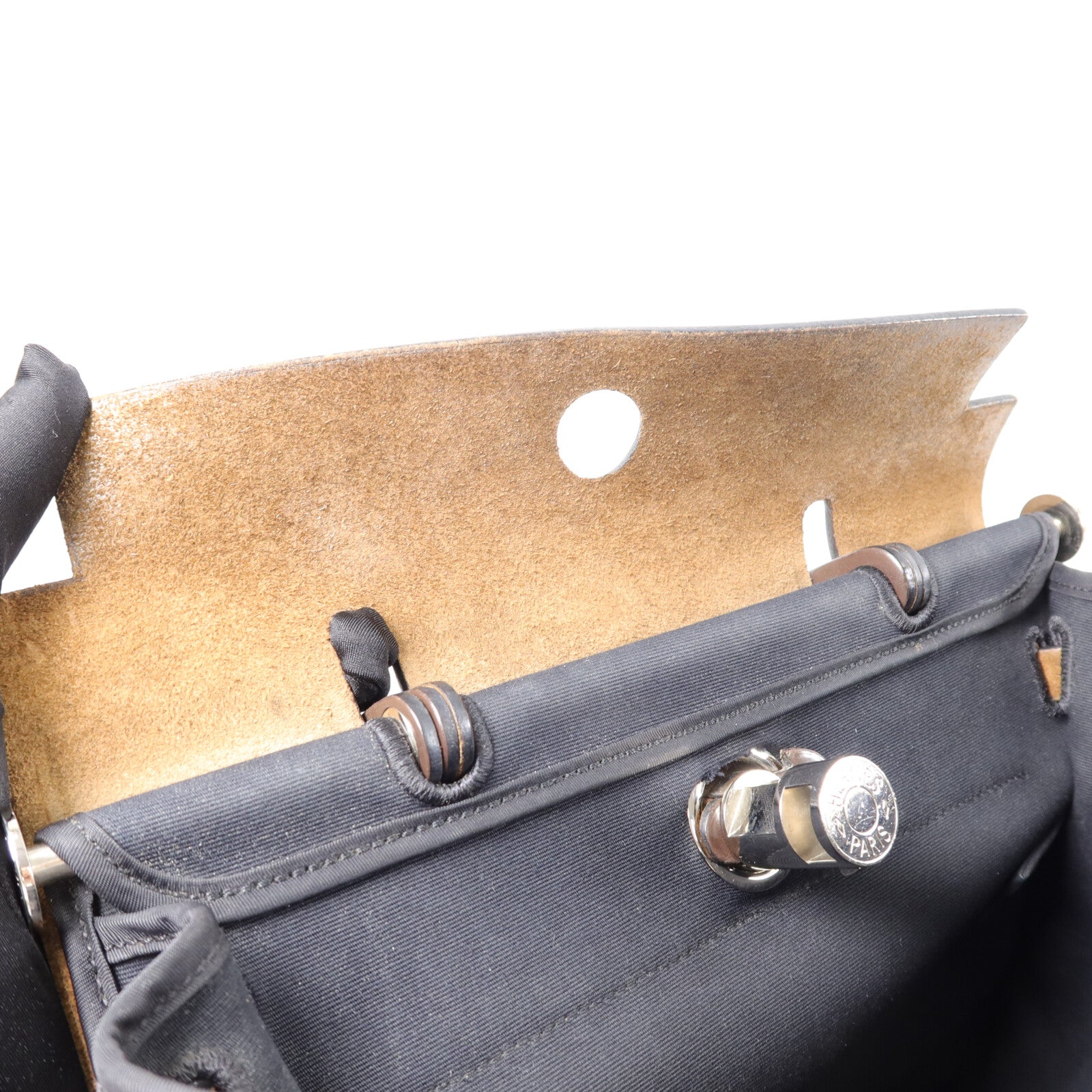 HERMES 帆布Herbag PM手挽肩背兩用袋Noir