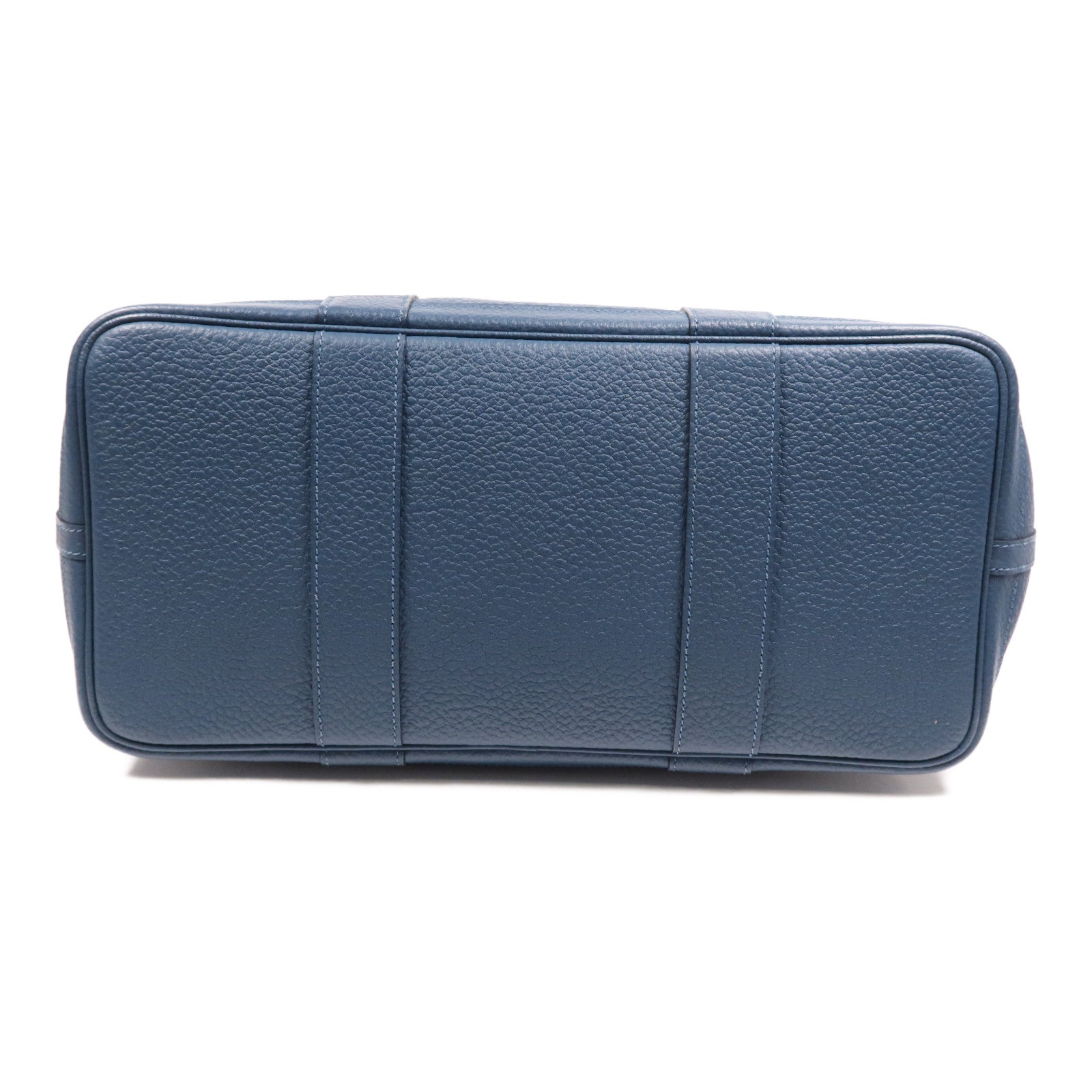 HERMES Negonda皮革Garden Party PM銀扣手挽袋 Bleu Outremer
