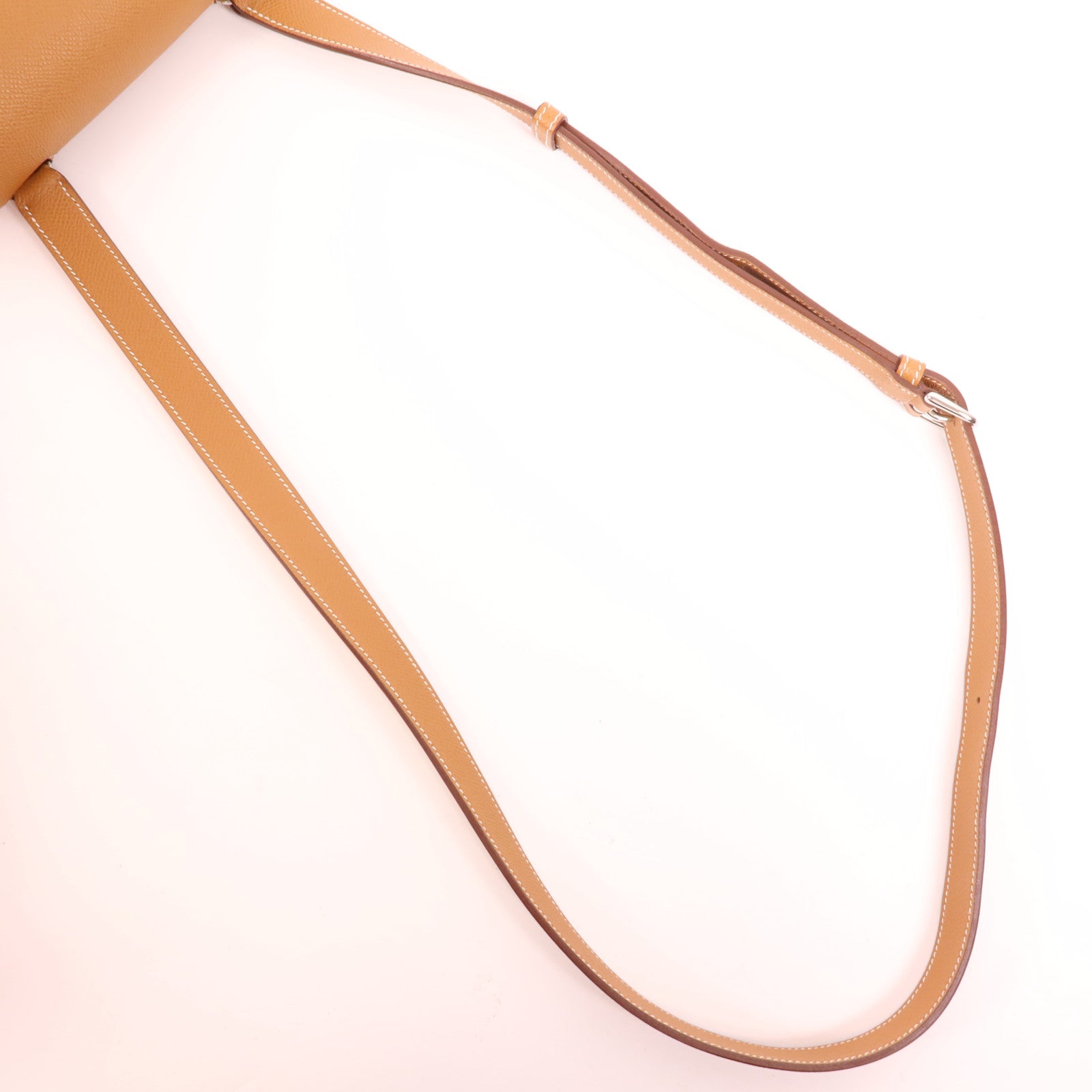 HERMES Epsom皮革Della銀扣肩背袋Gold