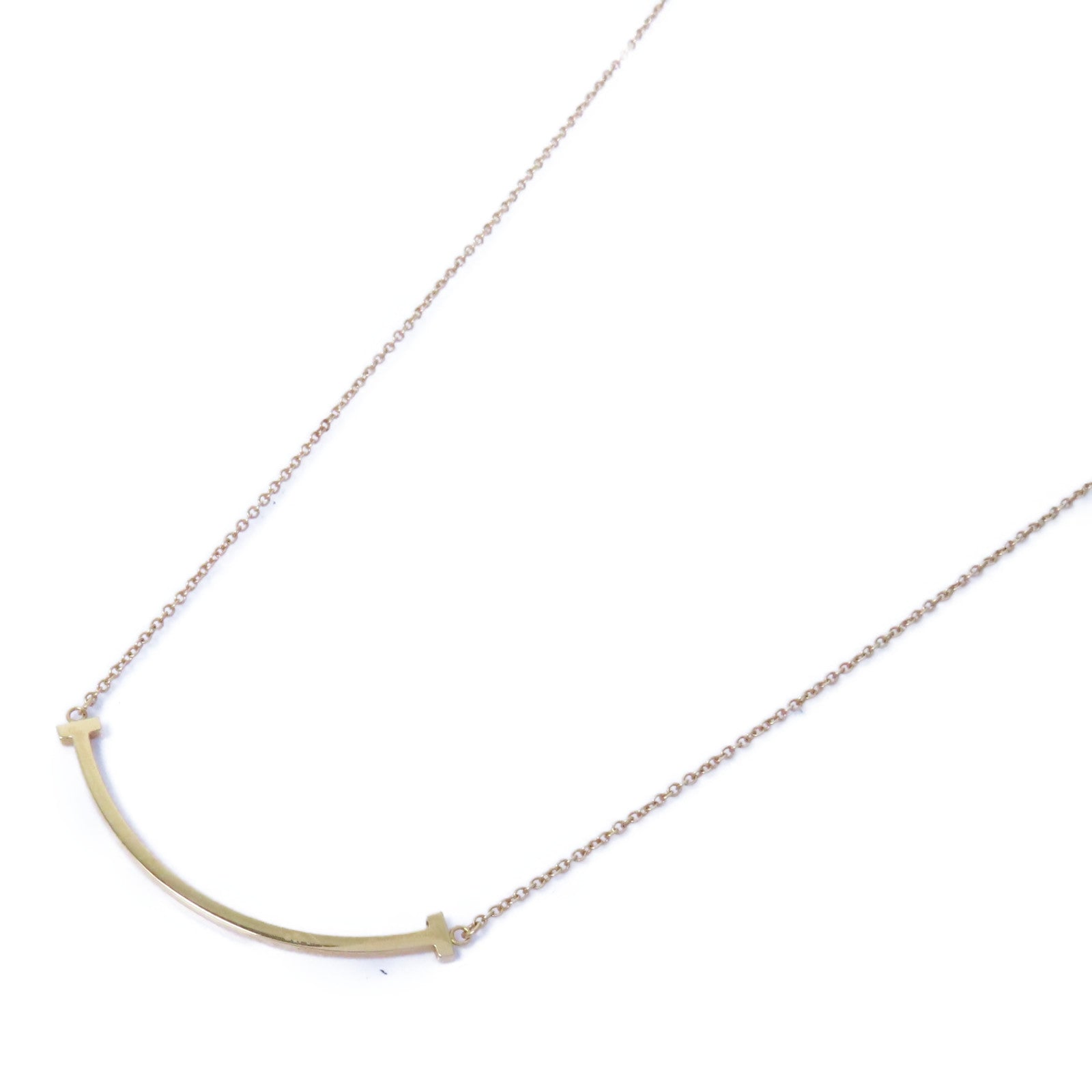 TIFFANY＆CO 18K黃金T Smile Necklace項鍊