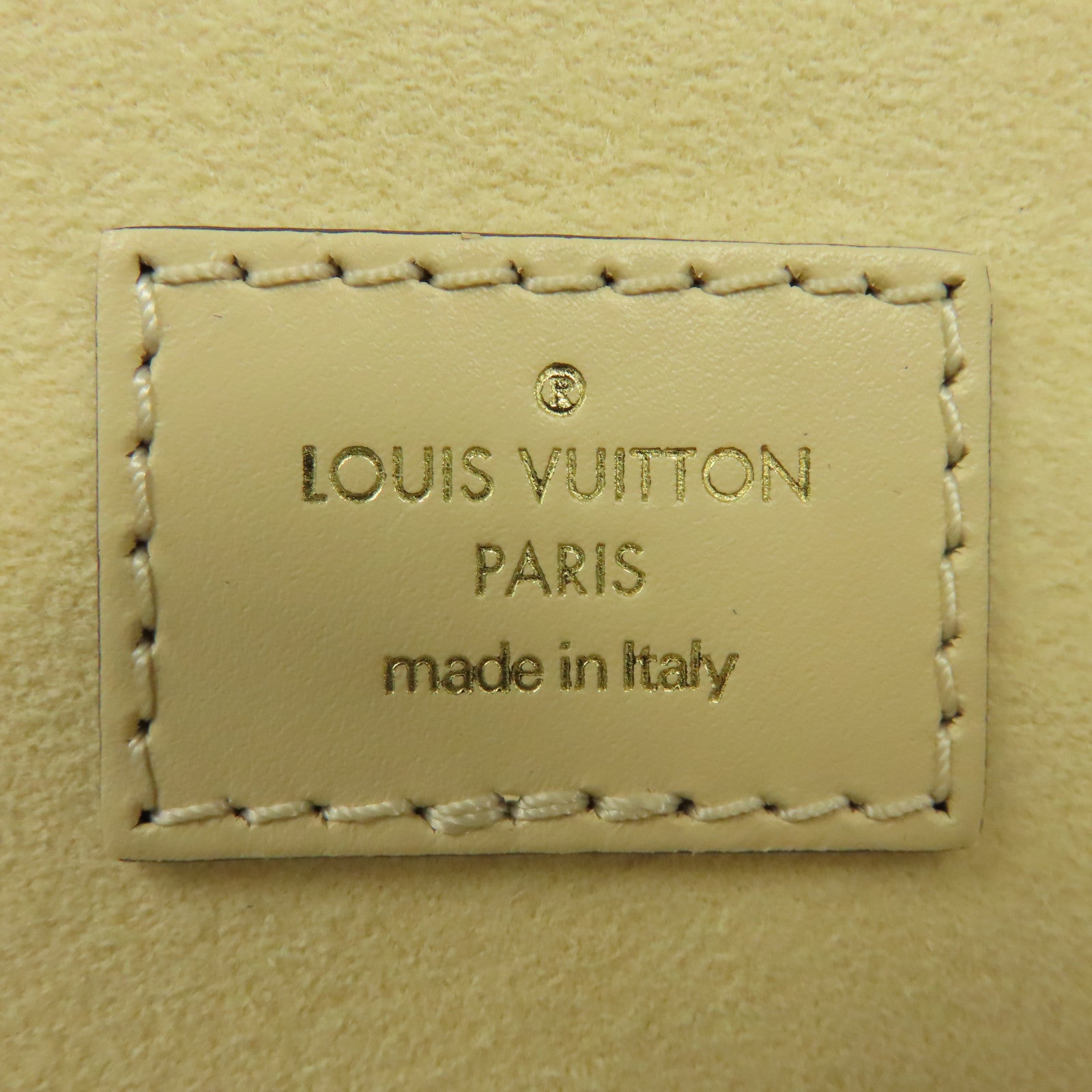 LOUIS VUITTON Monogram Empreinte Vanity金扣手挽肩背兩用袋米色