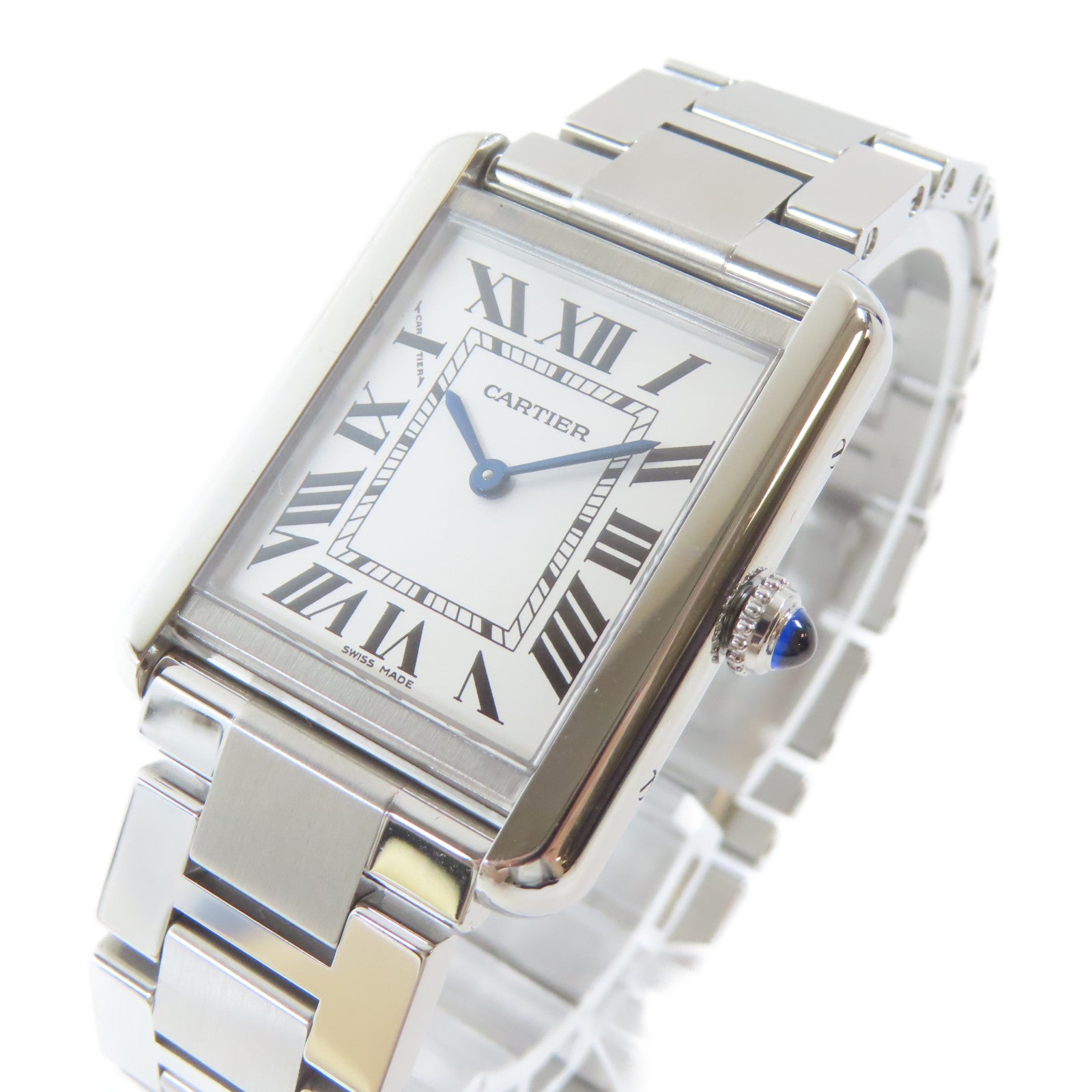 CARTIER Tank Solo不鏽鋼手錶自動機芯白色#15cm