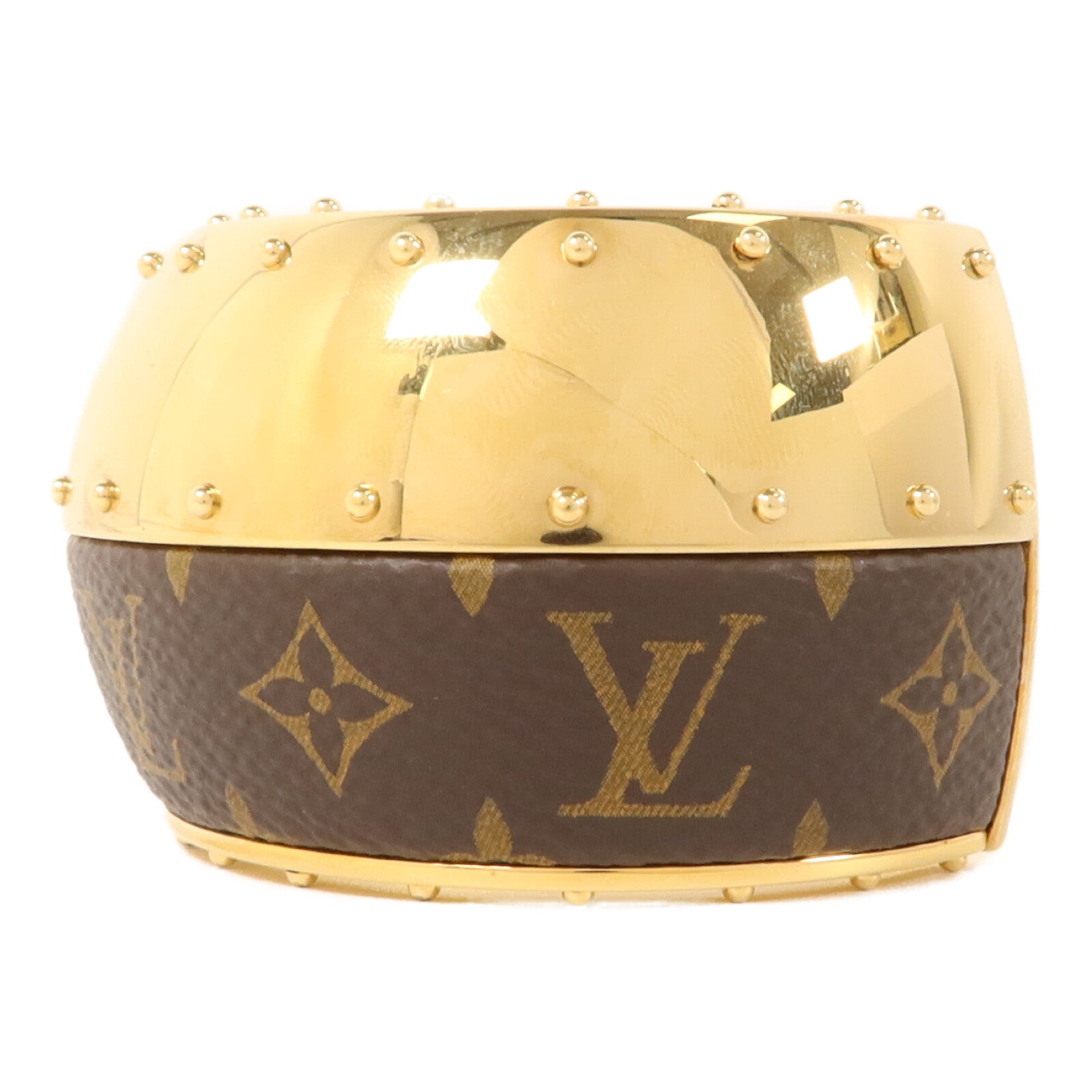 LOUIS VUITTON Monogram/金屬Wild LV Cuff M手鐲