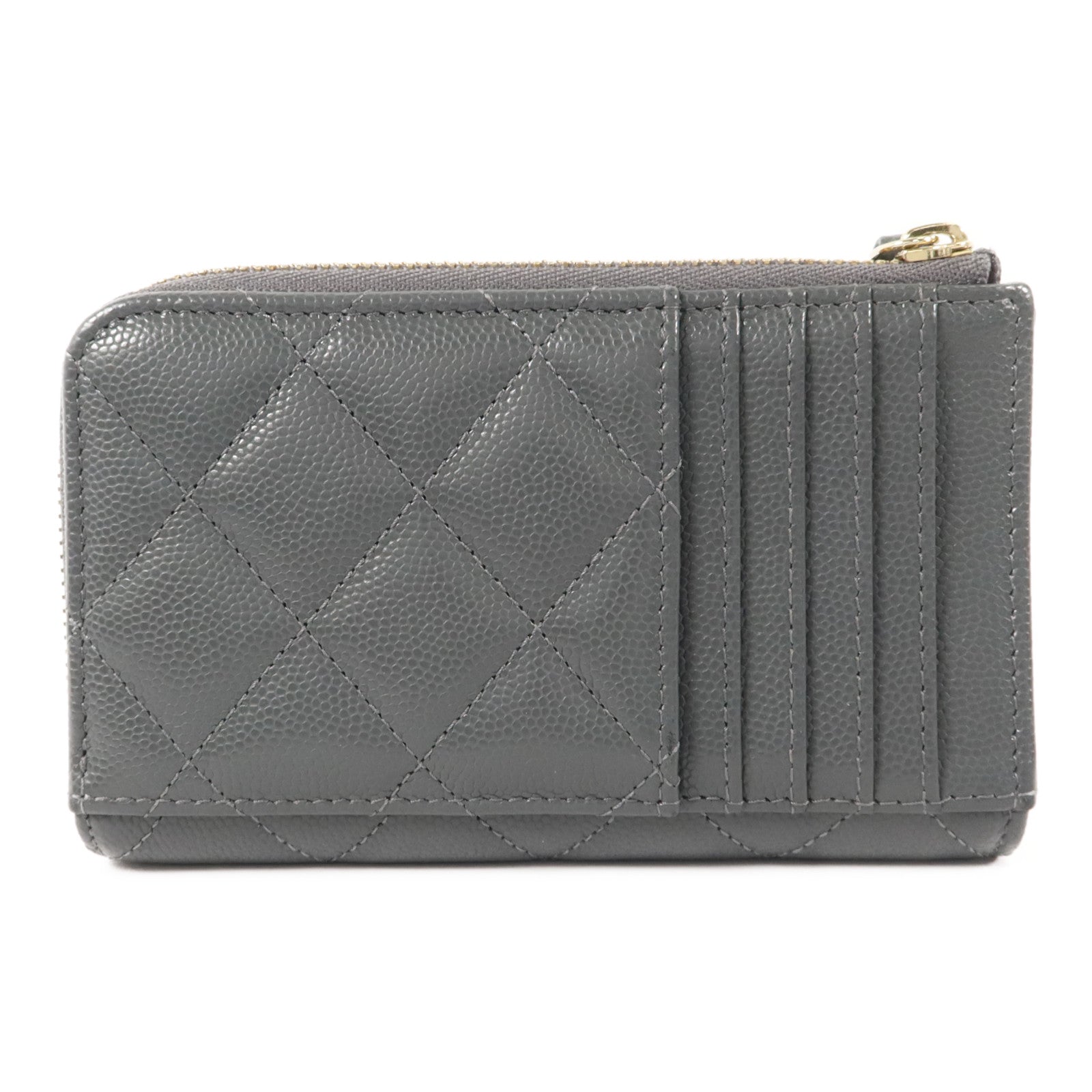 CHANEL 牛皮皮革CC Logo Zipper Wallet錢包