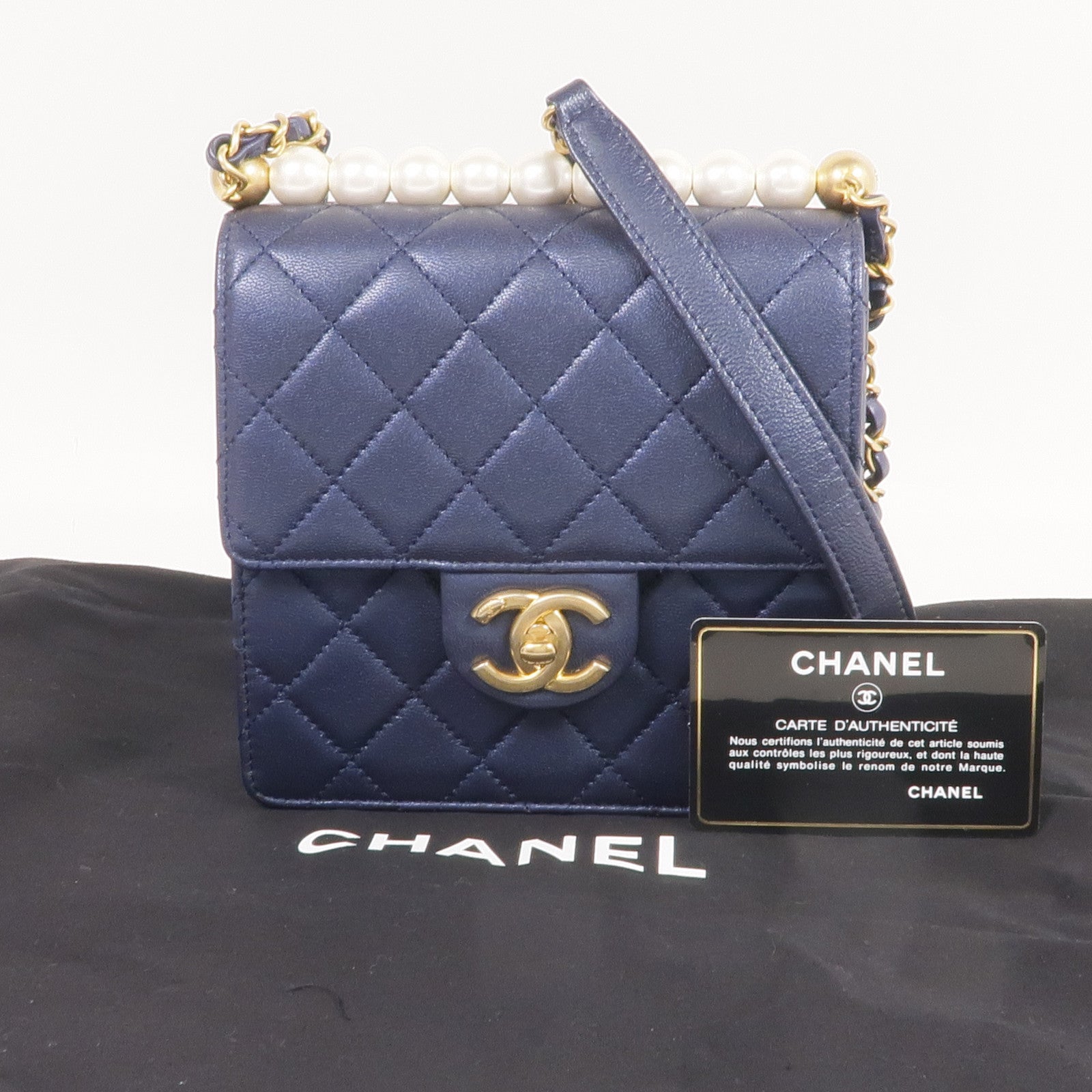 CHANEL 【激減優惠】牛皮皮革Chain Shoulder金扣肩背袋