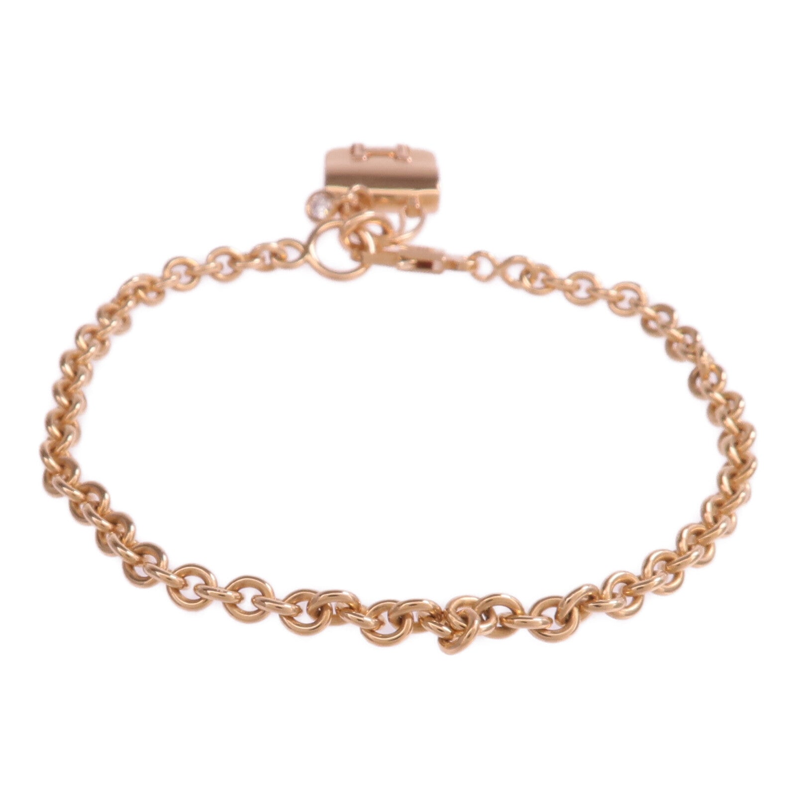 HERMES 18K玫瑰金Amulettes Constance Bracelet鑽石手鏈