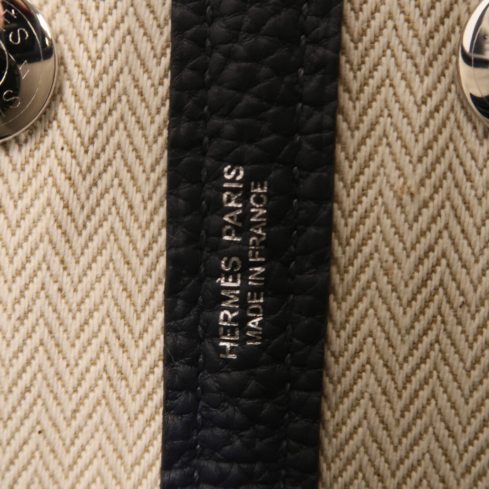 HERMES Negonda皮革Neo Garden Party 23銀扣手挽袋Bleu nuit