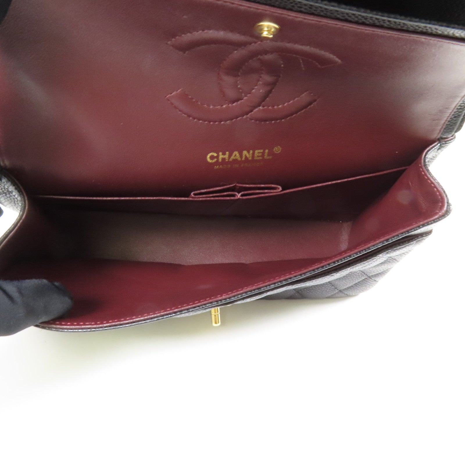CHANEL 牛皮皮革Classic 25金扣鏈帶肩背袋