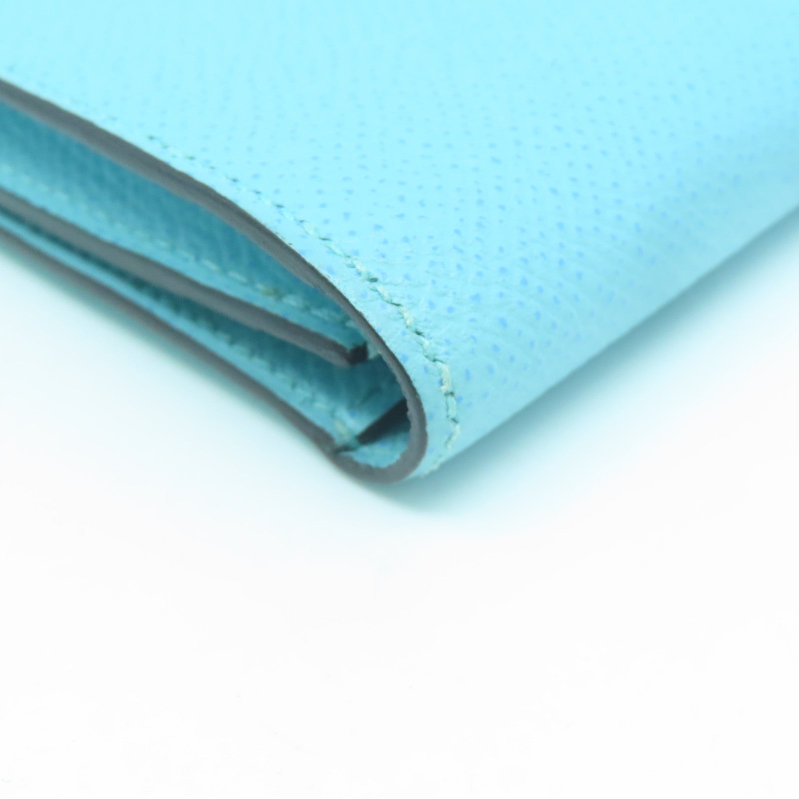 HERMES 【激減優惠】 Epsom皮革Bearn Long Wallet金扣長錢包Bleu Atoll環礁藍色