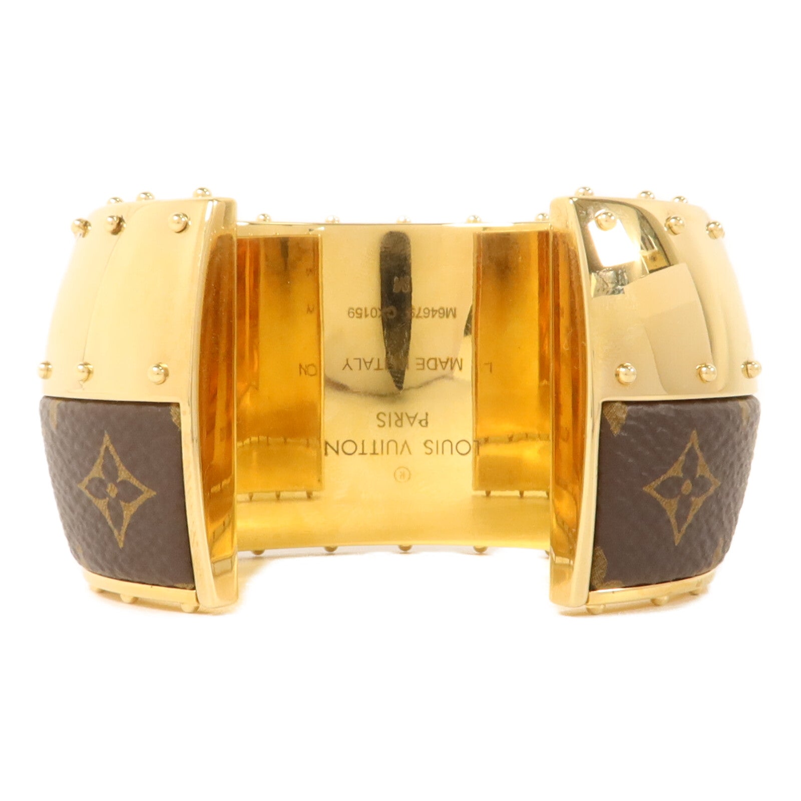 LOUIS VUITTON Monogram/金屬Wild LV Cuff M手鐲