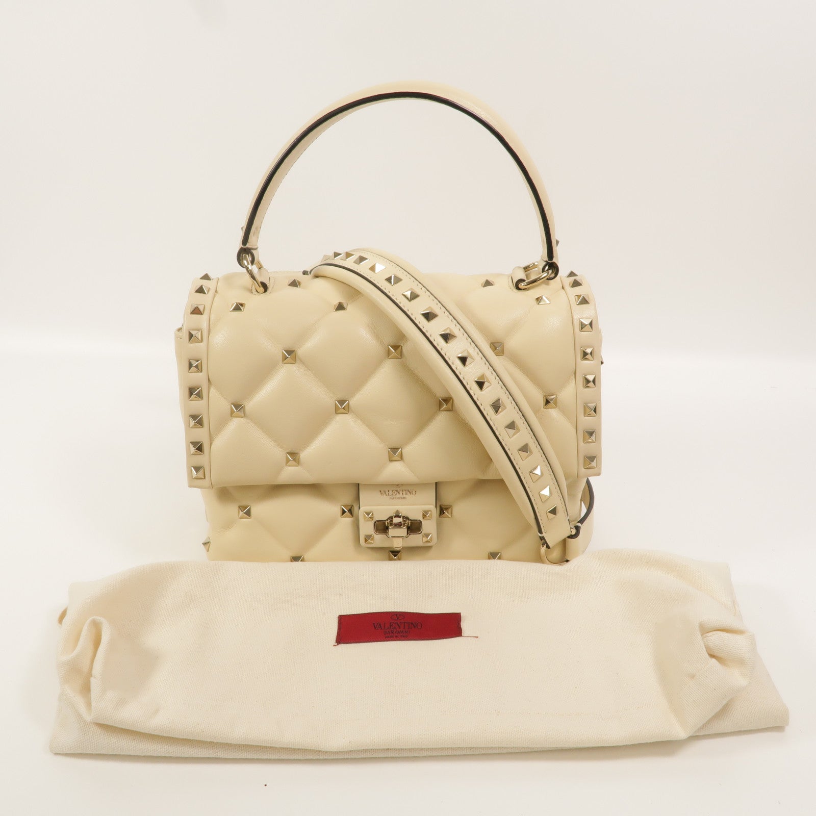 Valentino 牛皮皮革Candystud Medium手挽肩背兩用袋