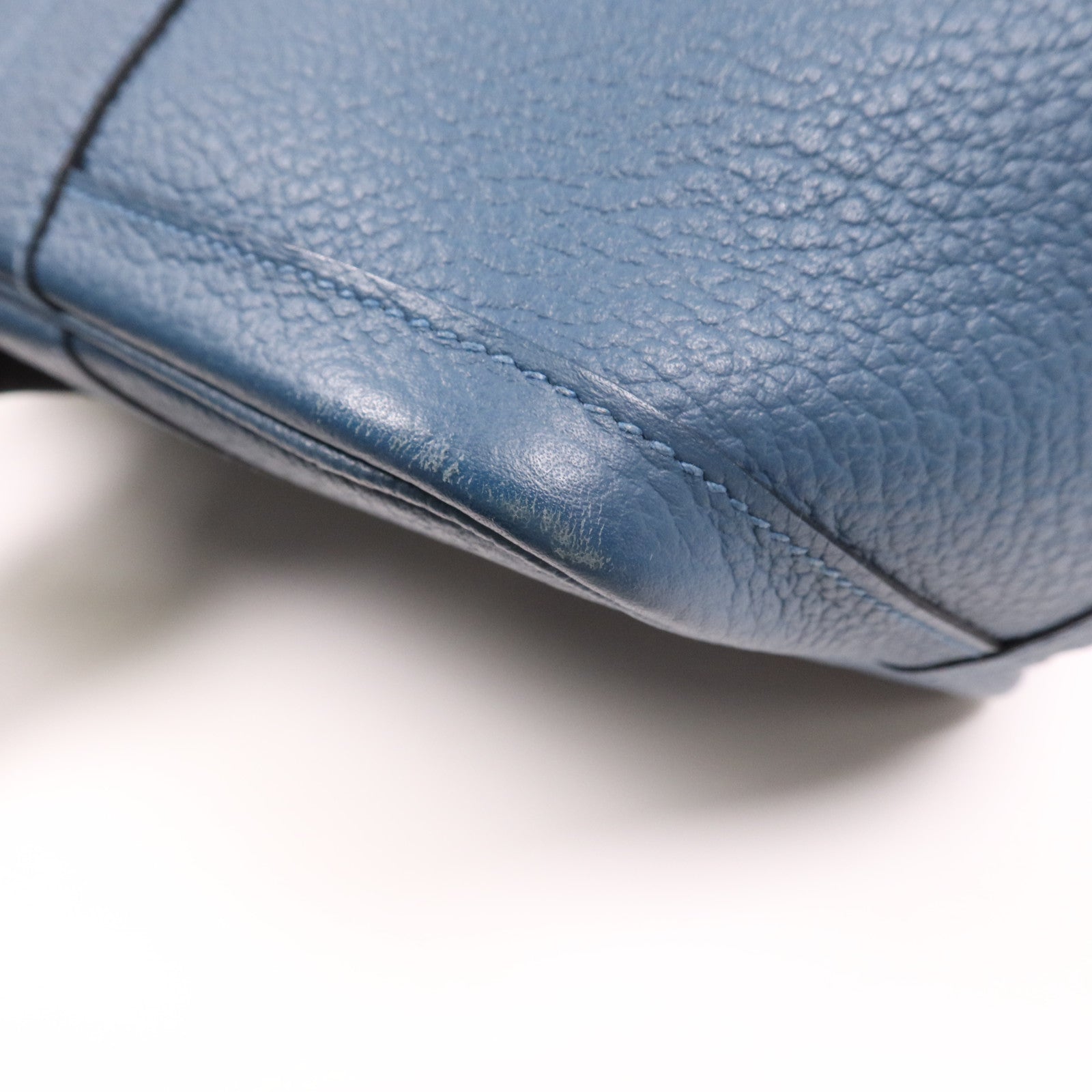 HERMES Negonda皮革Garden Party PM銀扣手挽袋 Bleu Outremer