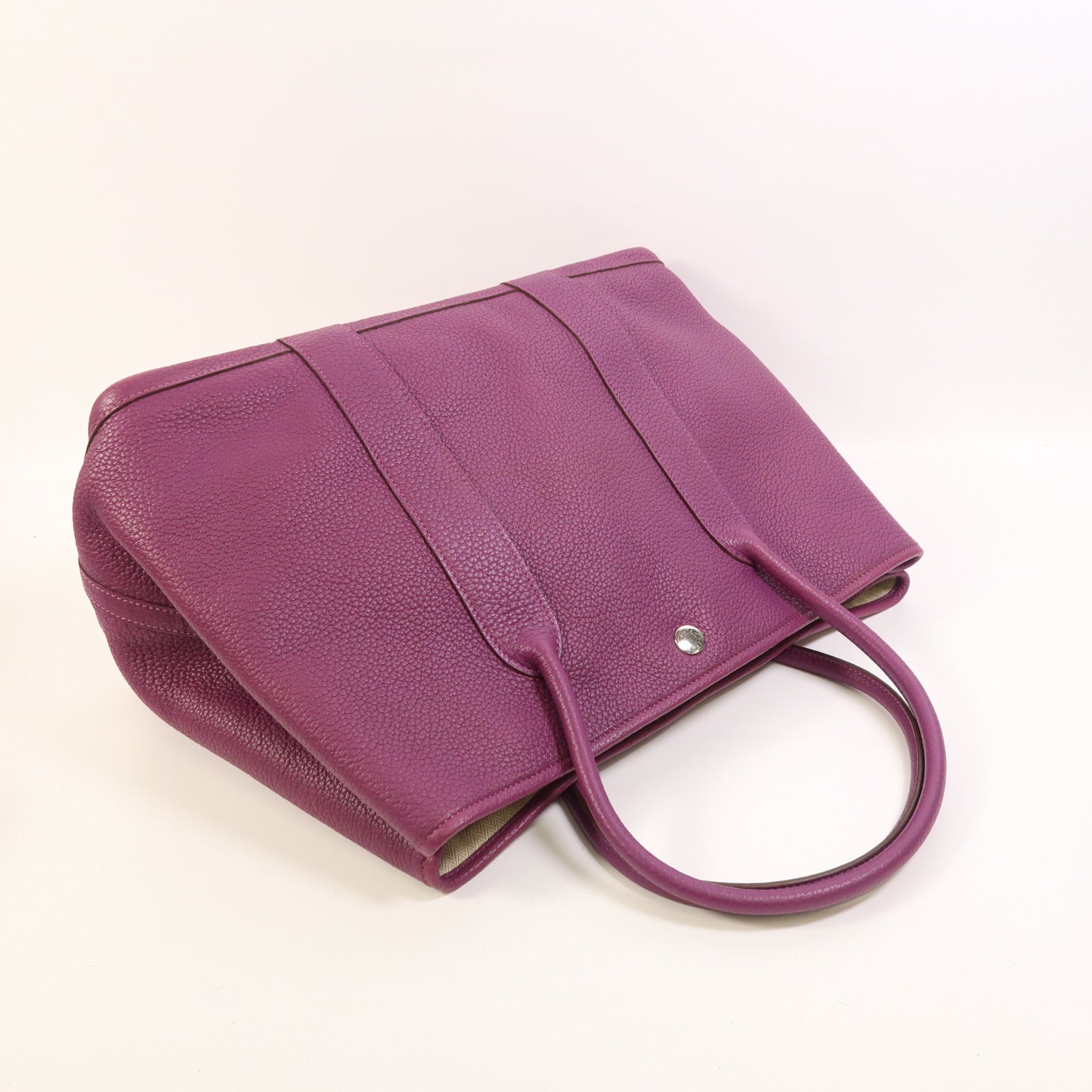 HERMES Negonda皮革GardenParty PM銀扣手挽袋Anemone