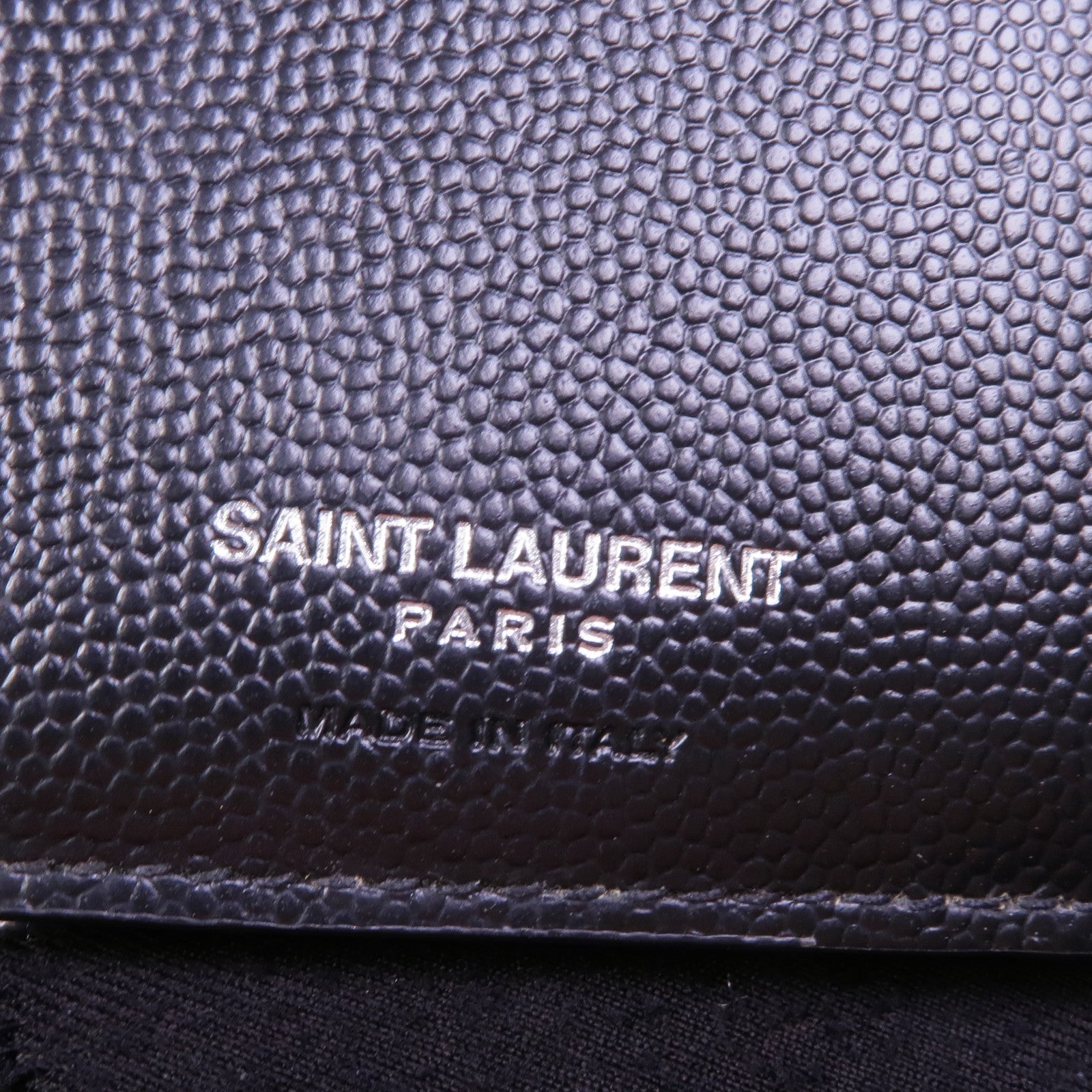 SAINT LAURENT 牛皮皮革Cassandre銀扣錢包