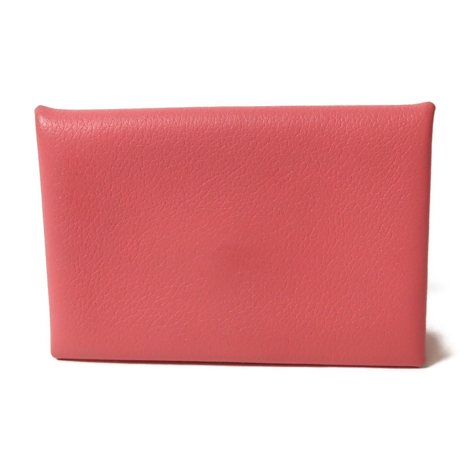 HERMES PHW Calvi Card Holder Evercolor Leather Rose Lipstick