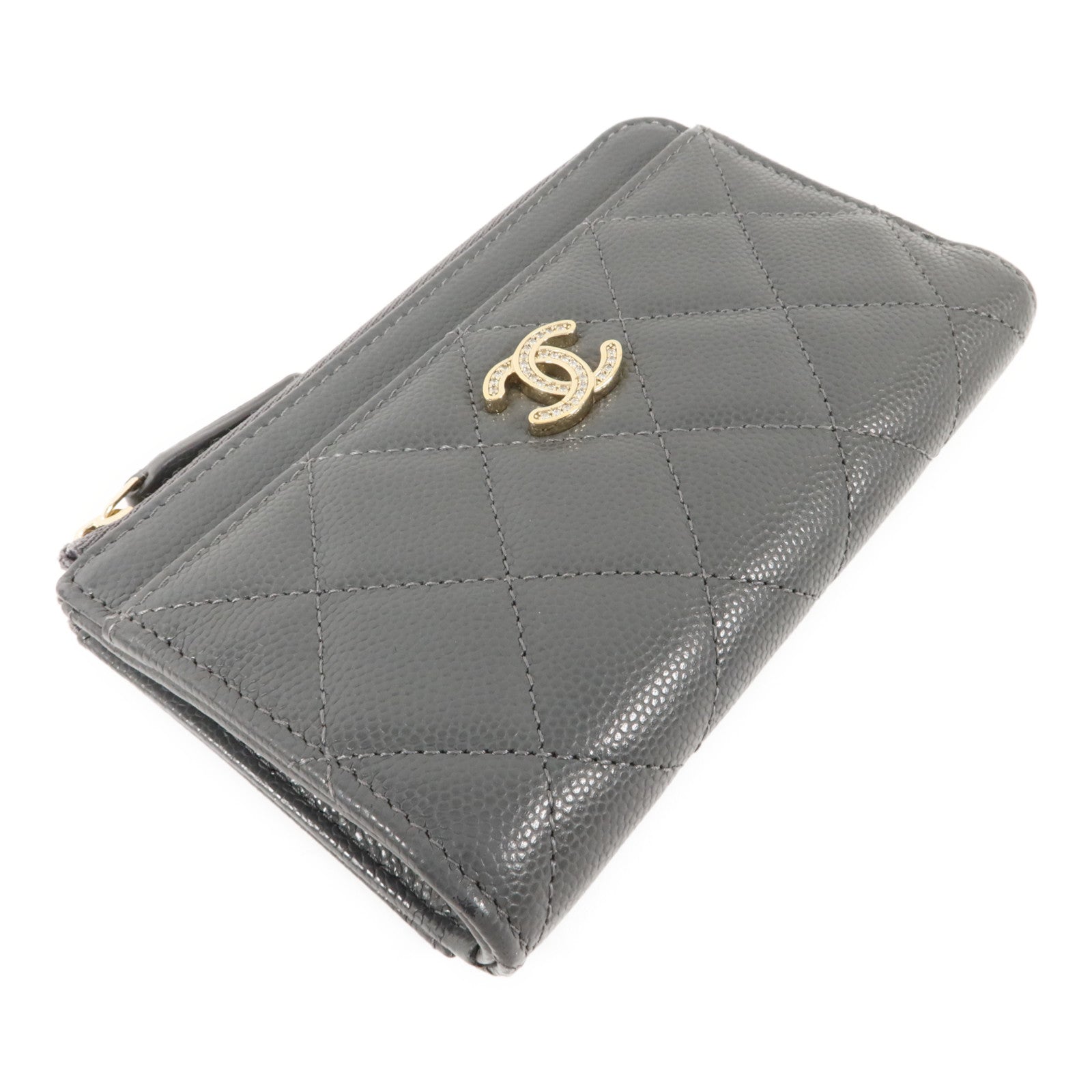 CHANEL 牛皮皮革CC Logo Zipper Wallet錢包