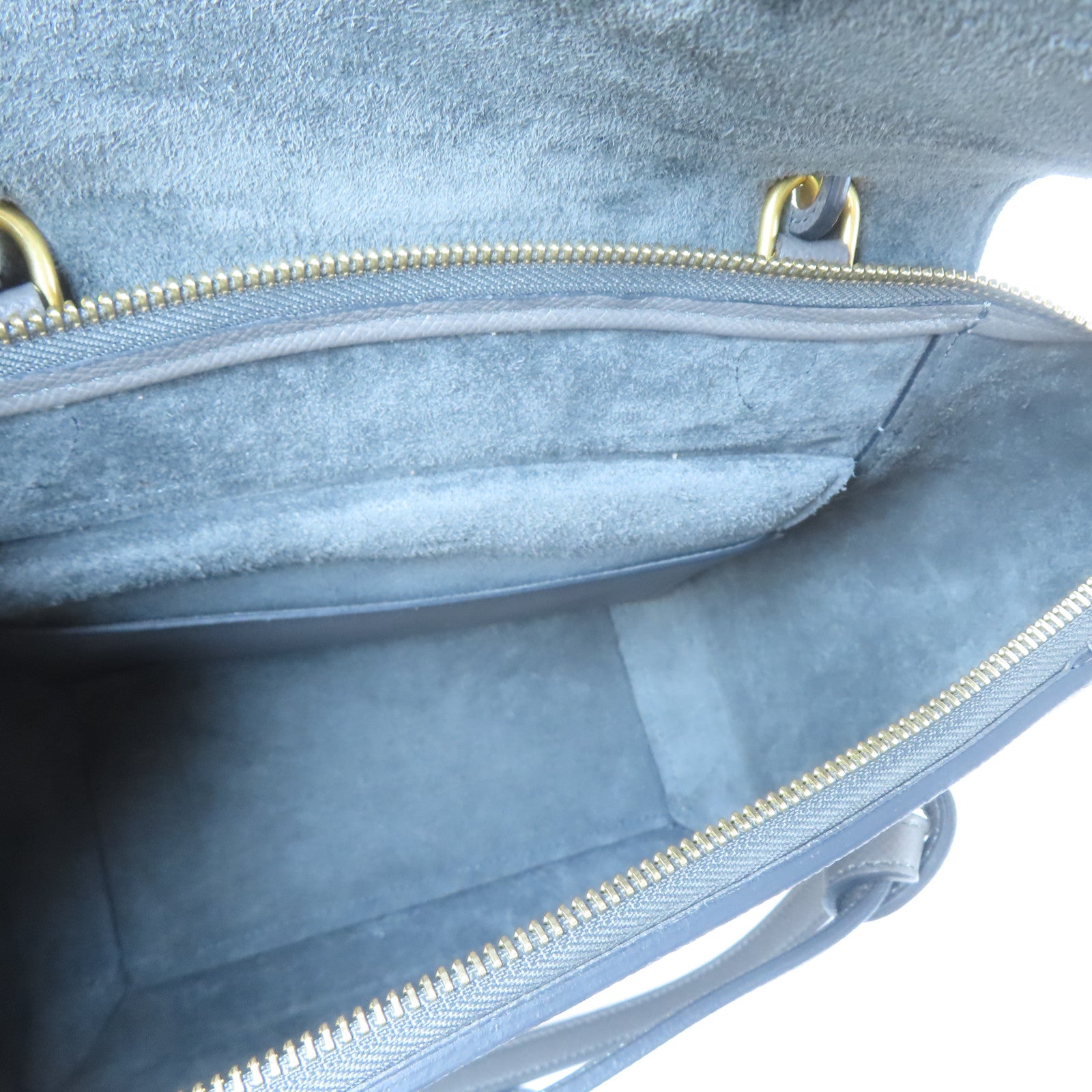 CELINE 牛皮皮革Belt Bag金扣手挽肩背兩用袋灰色