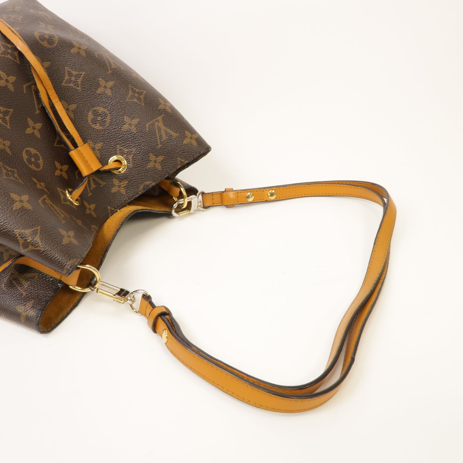 LOUIS VUITTON Monogram Neo Noe MM金扣肩背袋棕色