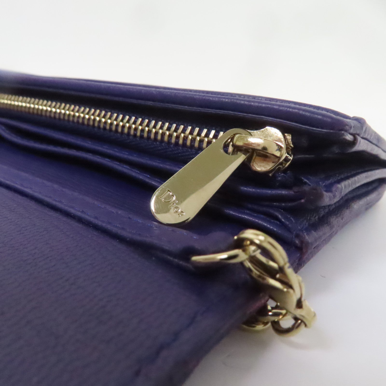 Dior 羊皮皮革Rendez Vous Wallets長錢包紫色