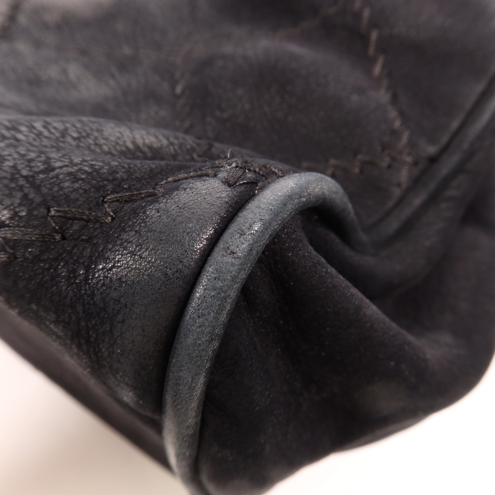 CHANEL 麂皮皮革Chain Shoulder Bag銀扣鏈帶肩背袋