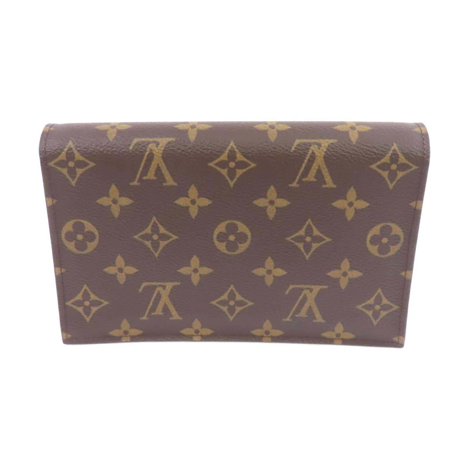 LOUIS VUITTON Monogram Flore金扣鏈帶肩背袋棕色/粉紅色