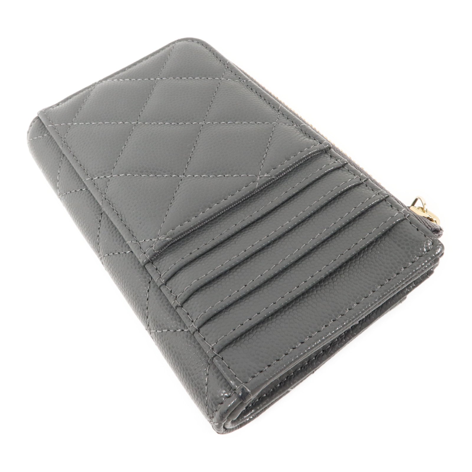 CHANEL 牛皮皮革CC Logo Zipper Wallet錢包